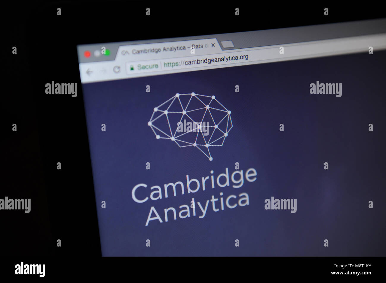 Il Cambridge Analytica website Foto Stock