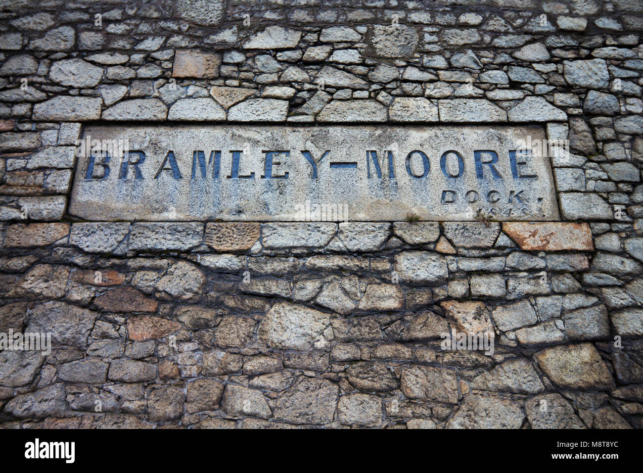 Bramley Moore segno sul Dock Road Liverpool Regno Unito. Il sito è stato stanziato per la nuova Everton Calcio Club del Nuovo Stadio Foto Stock