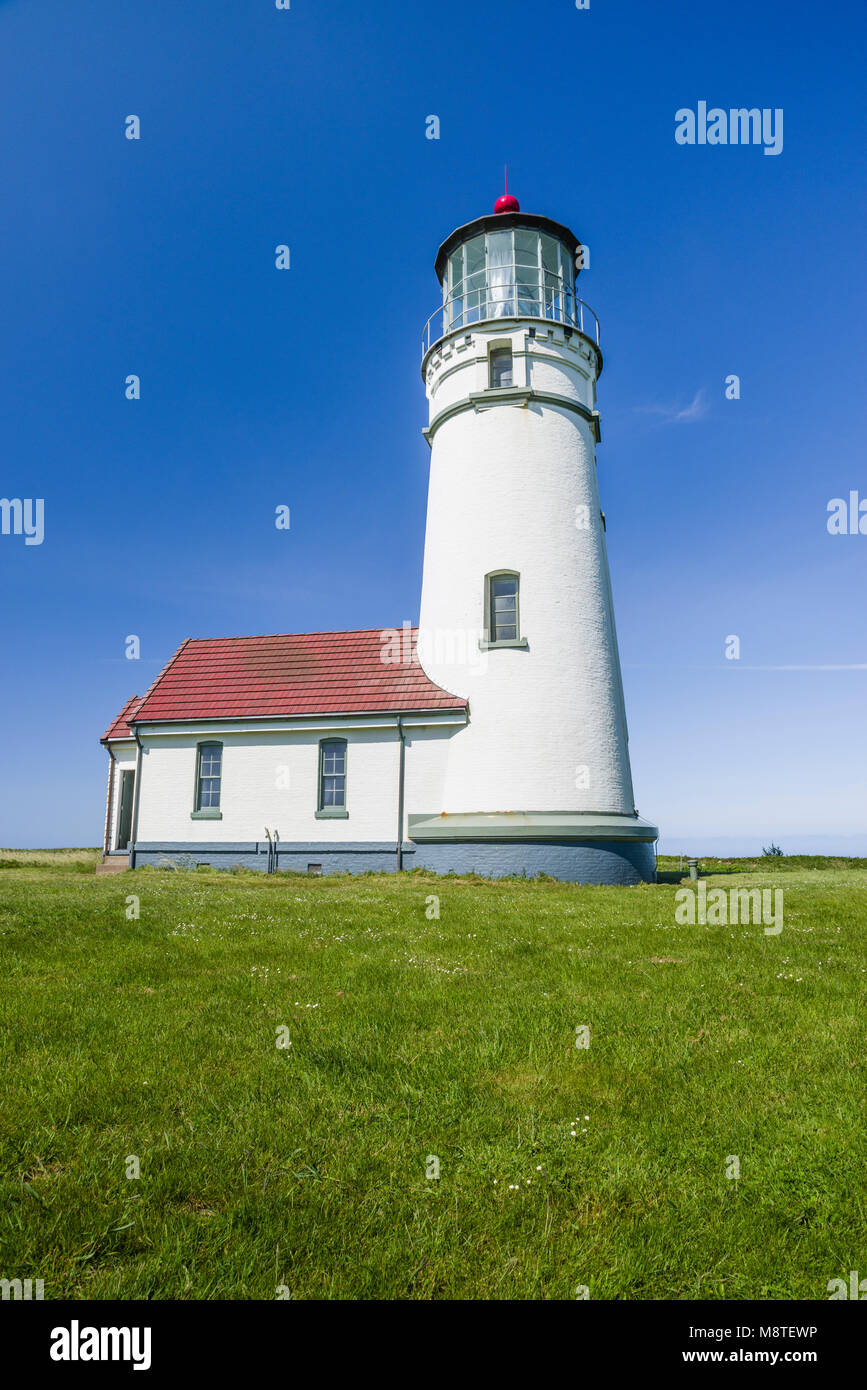 Il Cape Blanco faro di Capo Blanco, Sixes, Oregon Foto Stock