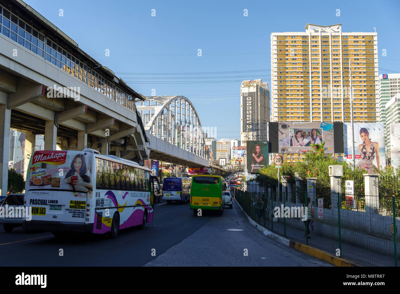 Mar 9,2018 Rush Hour a Epifanio de los Santos Avenue(EDSA) a Manila nelle Filippine Foto Stock