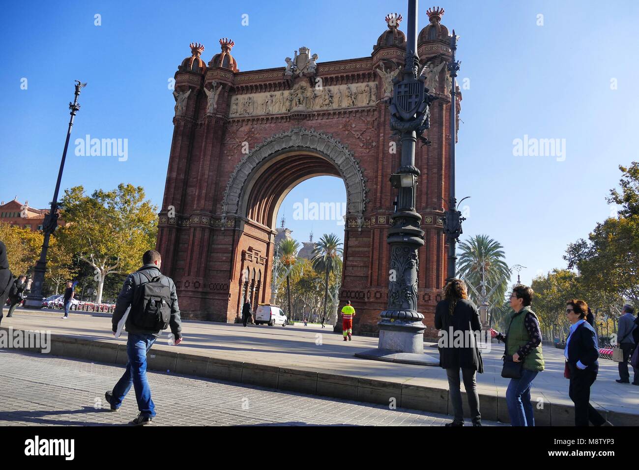 Barcellona Spagna circa novembre 2016 modernista Gothical Arco di Trionfo vista panoramica Foto Stock