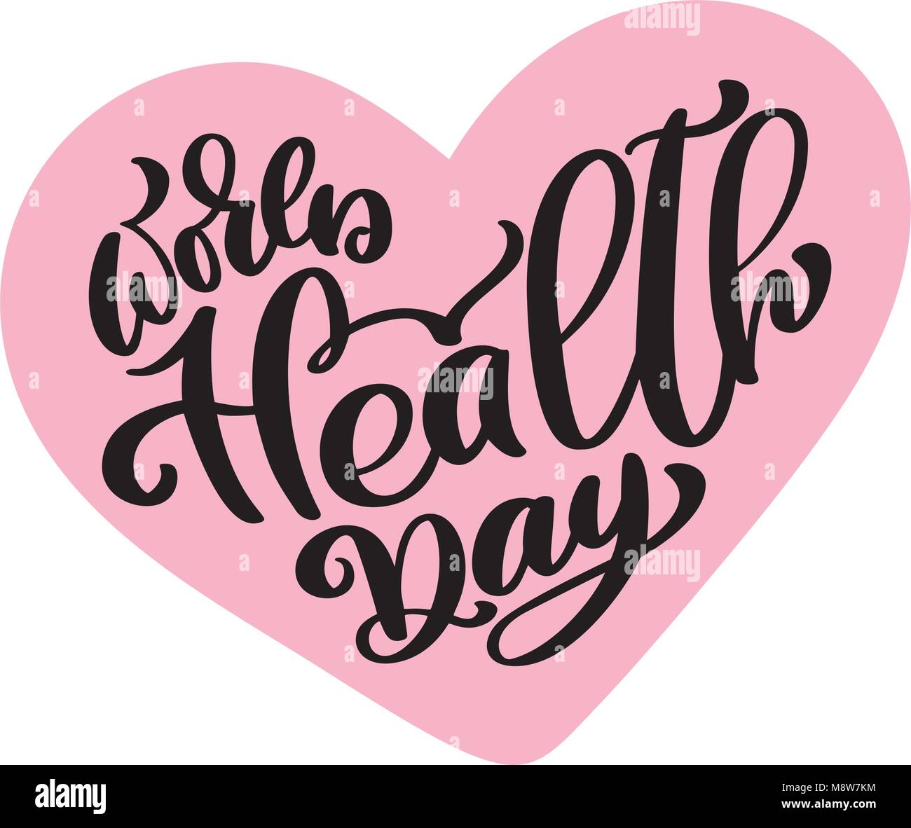 Illustrazione Vettoriale Giornata Mondiale del cuore scritte preventivo. Testo vintage, scritte frase. Isolato su sfondo bianco Illustrazione Vettoriale