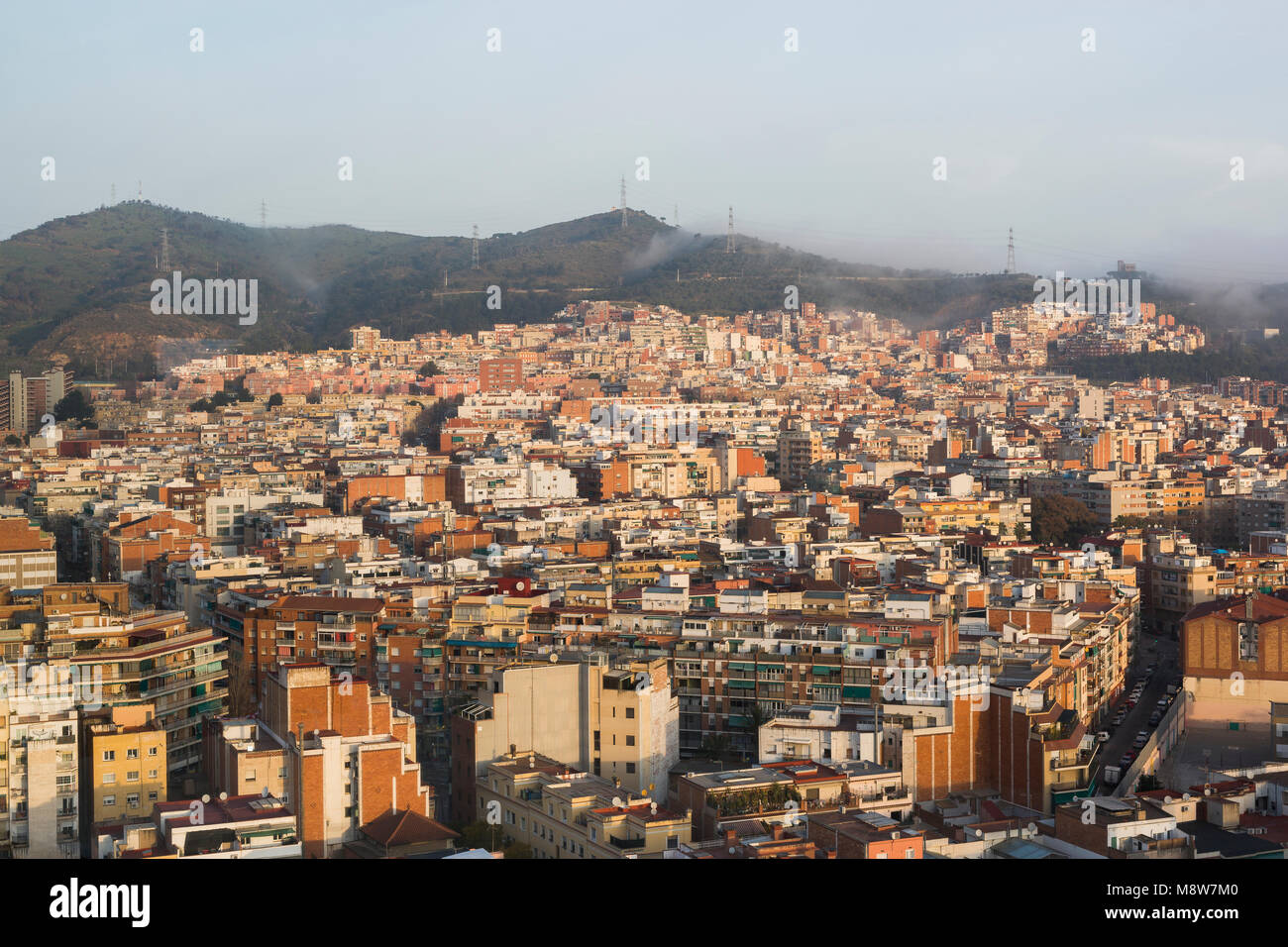 Vista di Nou Barris neighbouhood, Barcellona. Spagna Foto Stock