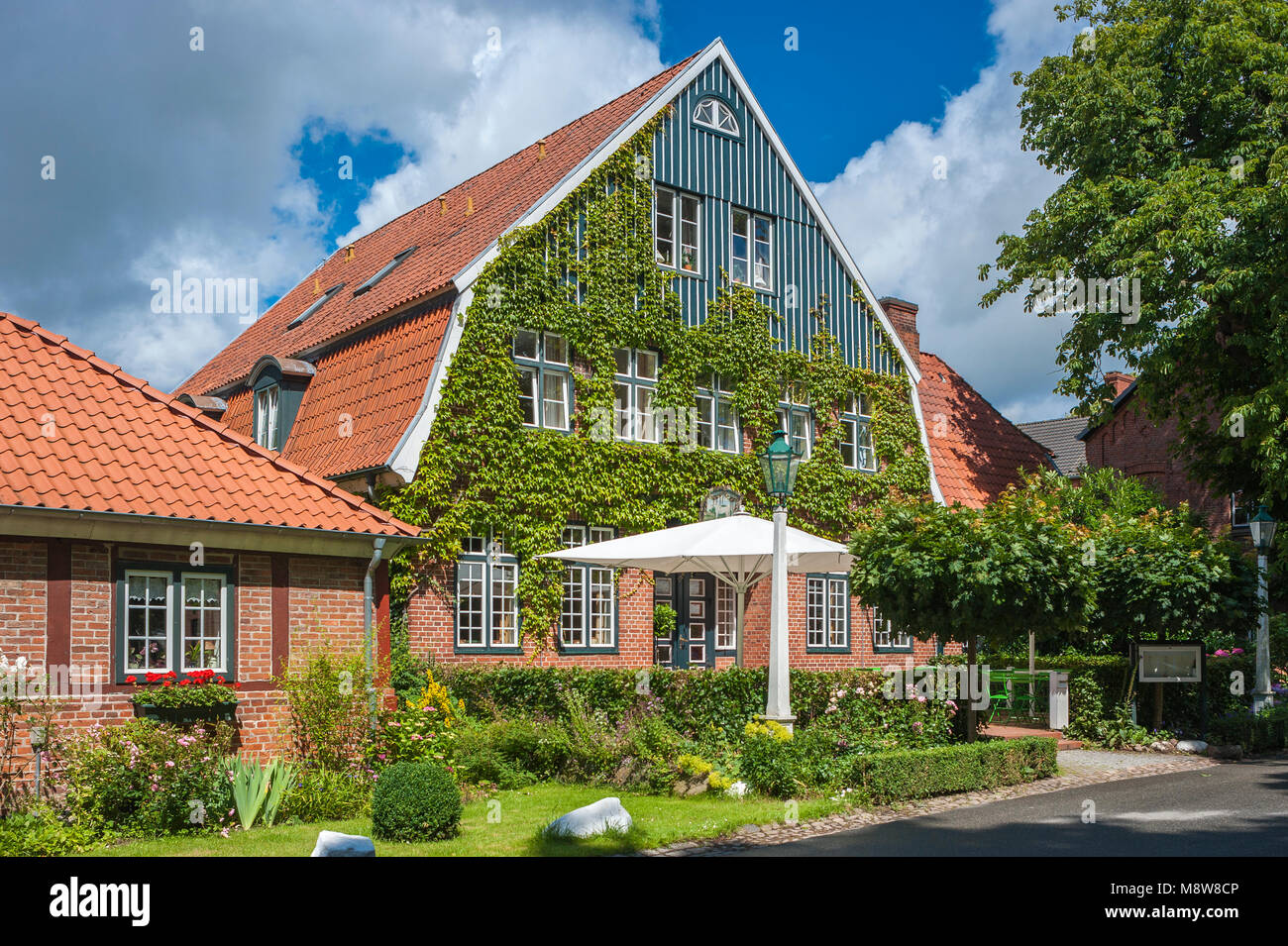 Hotel e ristorante Ole Liese sul Gut Panker, Panker, Mar Baltico, Schleswig-Holstein, Germania, Europa Foto Stock