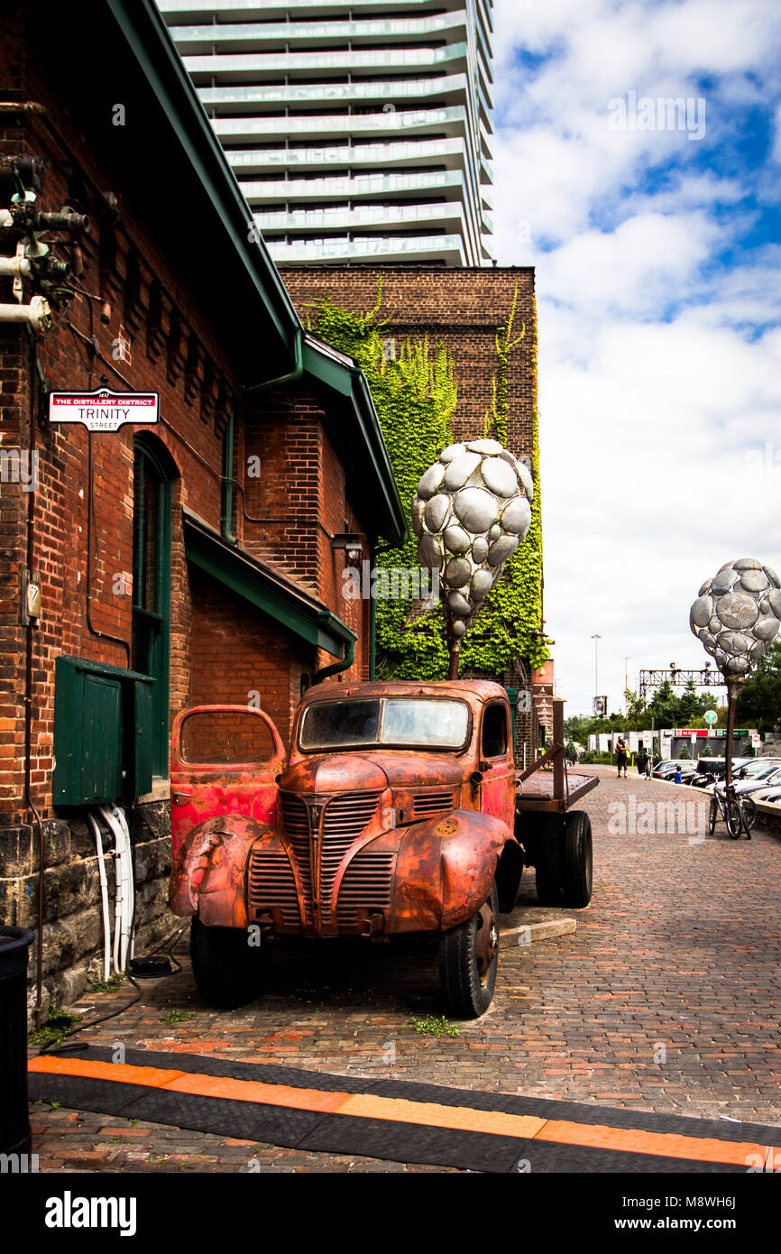 1930s Vintage Dodge Carrello a Toronto Distillery District, Ontario, Canada Foto Stock