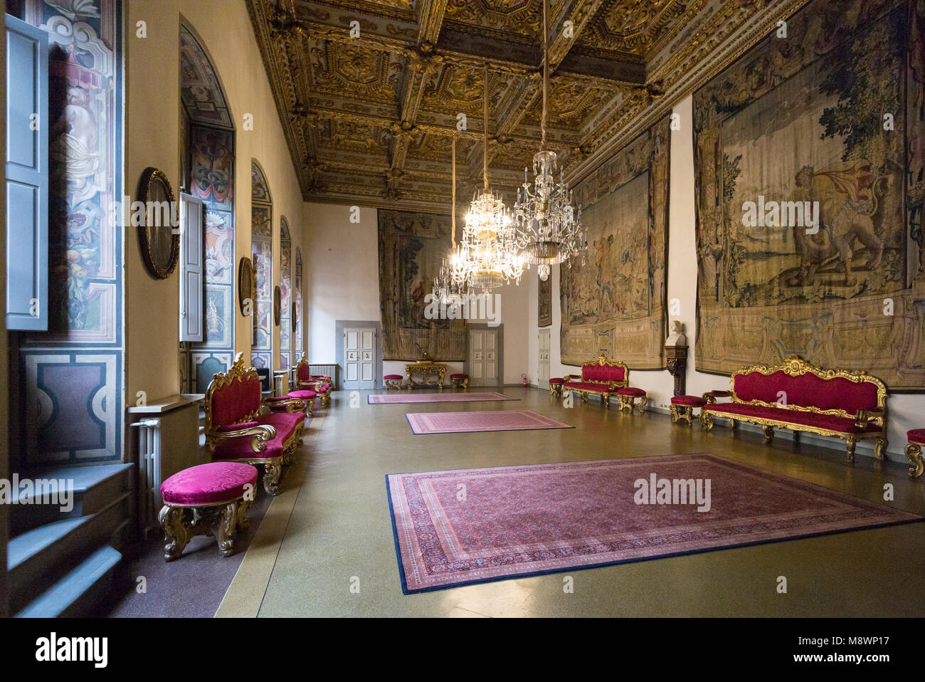 Firenze. L'Italia. Salone di Carlo VIII, la grande sala riunioni. Foto Stock