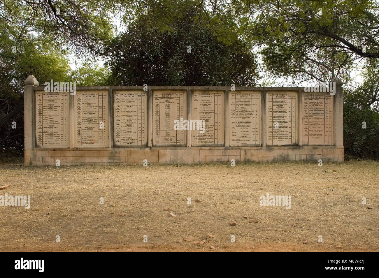 Memoriali dei numeri di uccelli shot in Bharatpur, India. Per fortuna questi sono eventi del passato qui. Foto Stock