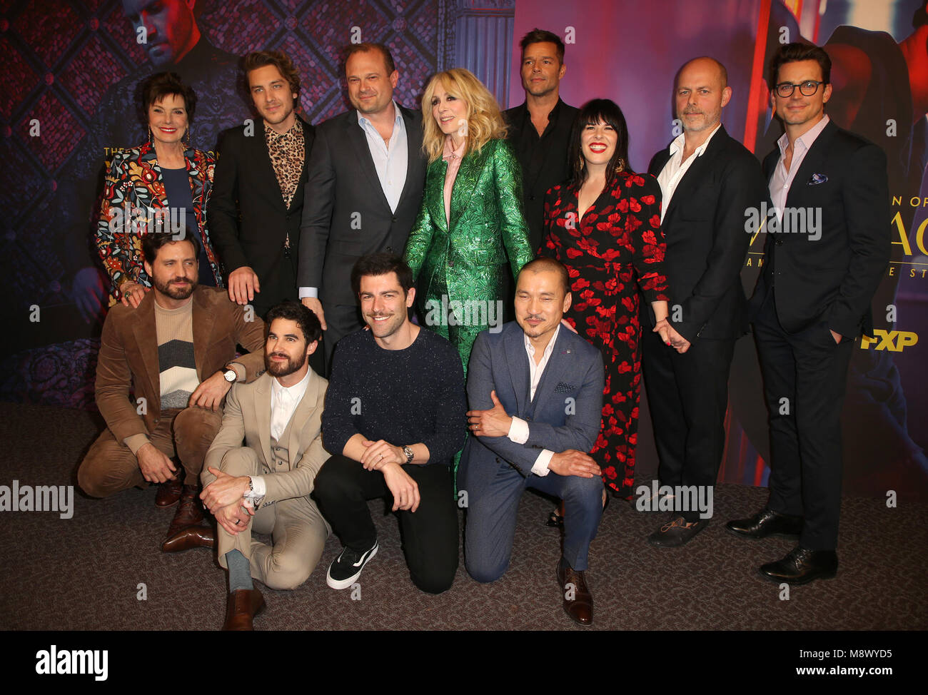 Los Angeles, CA, Stati Uniti d'America. Xix Mar, 2018. 19 Marzo 2018 - Los Angeles, California - Brad Simpson, Tom Rob Smith, Darren Criss, Ricky Martin, Edgar Ramirez, Judith Luce, Jon Jon Briones, Maureen Orth, Cody Fern, Max Greenfield, Mike Farrell. FX ''l'assassinio di Gianni Versace: American Crime Story'' per la vostra considerazione manifestazione svoltasi presso la Directors Guild of America. Credito foto: F. Sadou/AdMedia Credito: F. Sadou/AdMedia/ZUMA filo/Alamy Live News Foto Stock