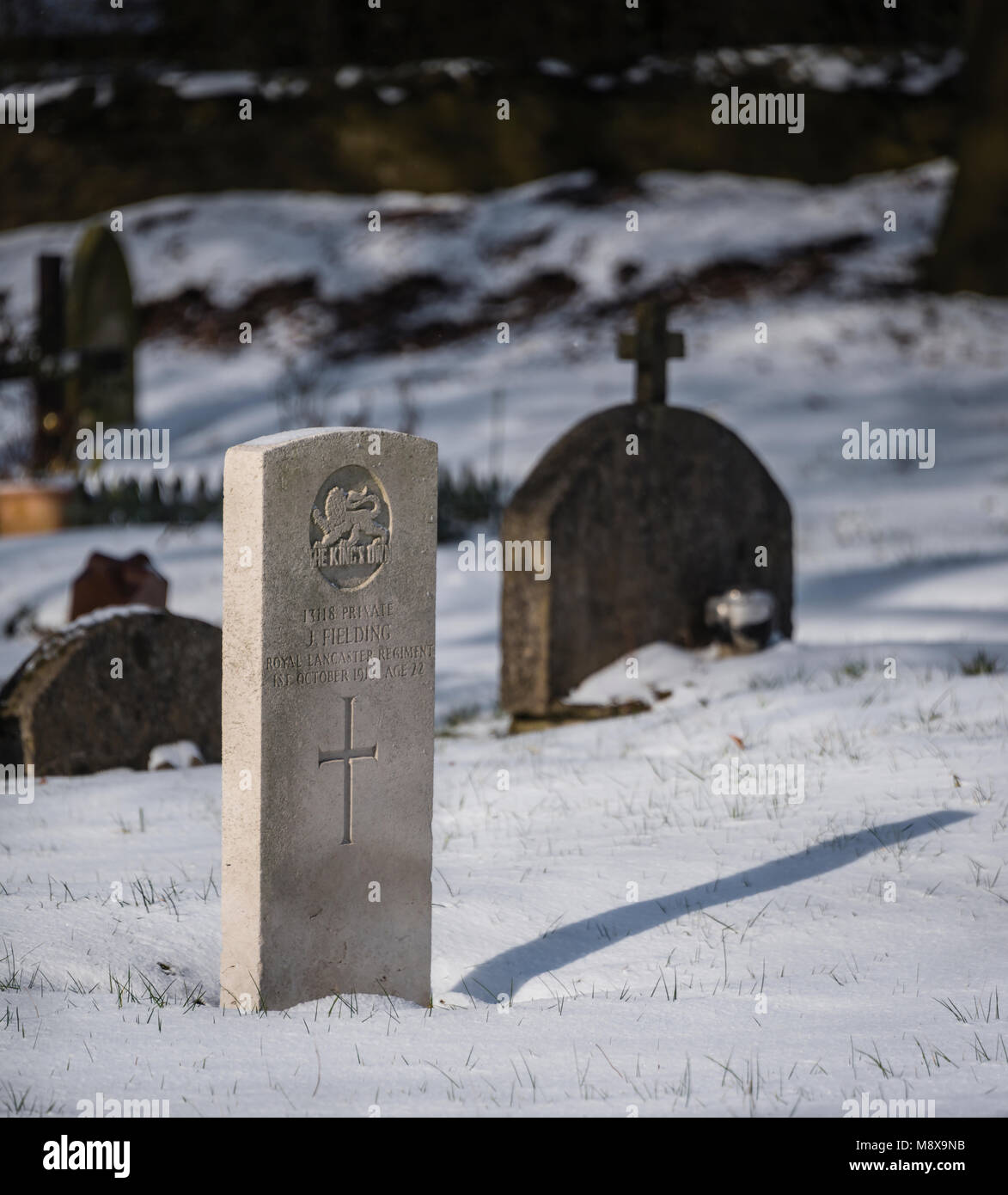 Commonwealth War tomba nel cimitero cattolico, Clitheroe, Lancashire, Regno Unito. Foto Stock