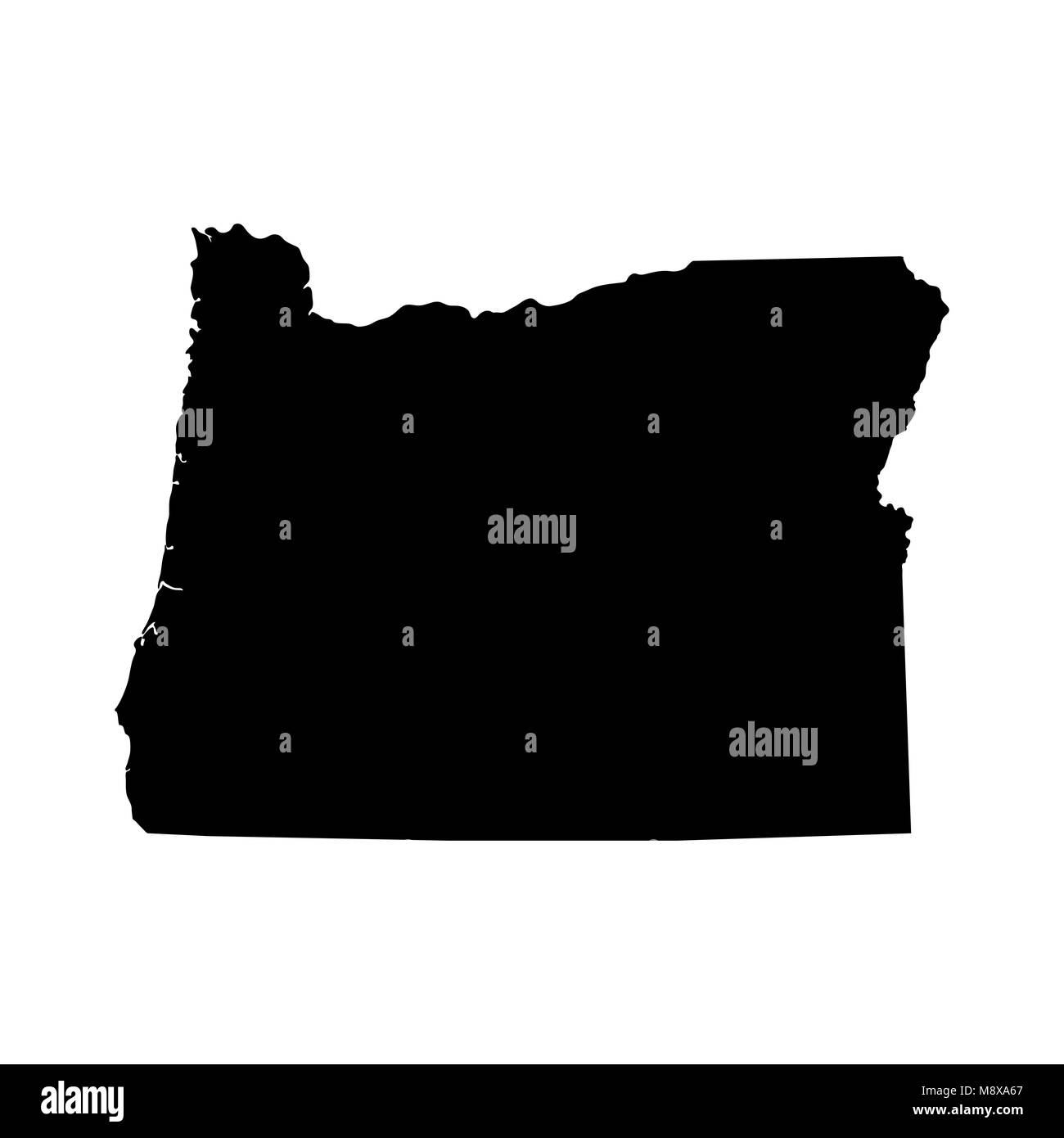 Mappa degli Stati Uniti stato di Oregon Illustrazione Vettoriale