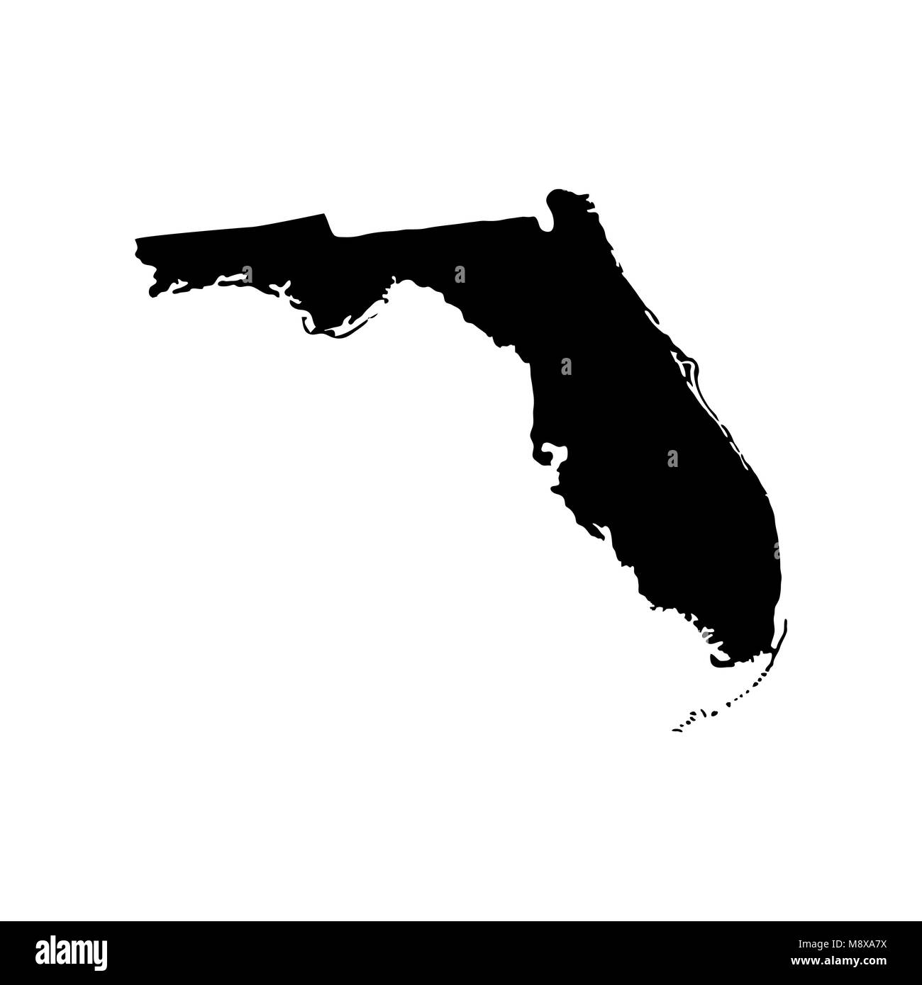 Mappa degli Stati Uniti Stato della Florida Illustrazione Vettoriale