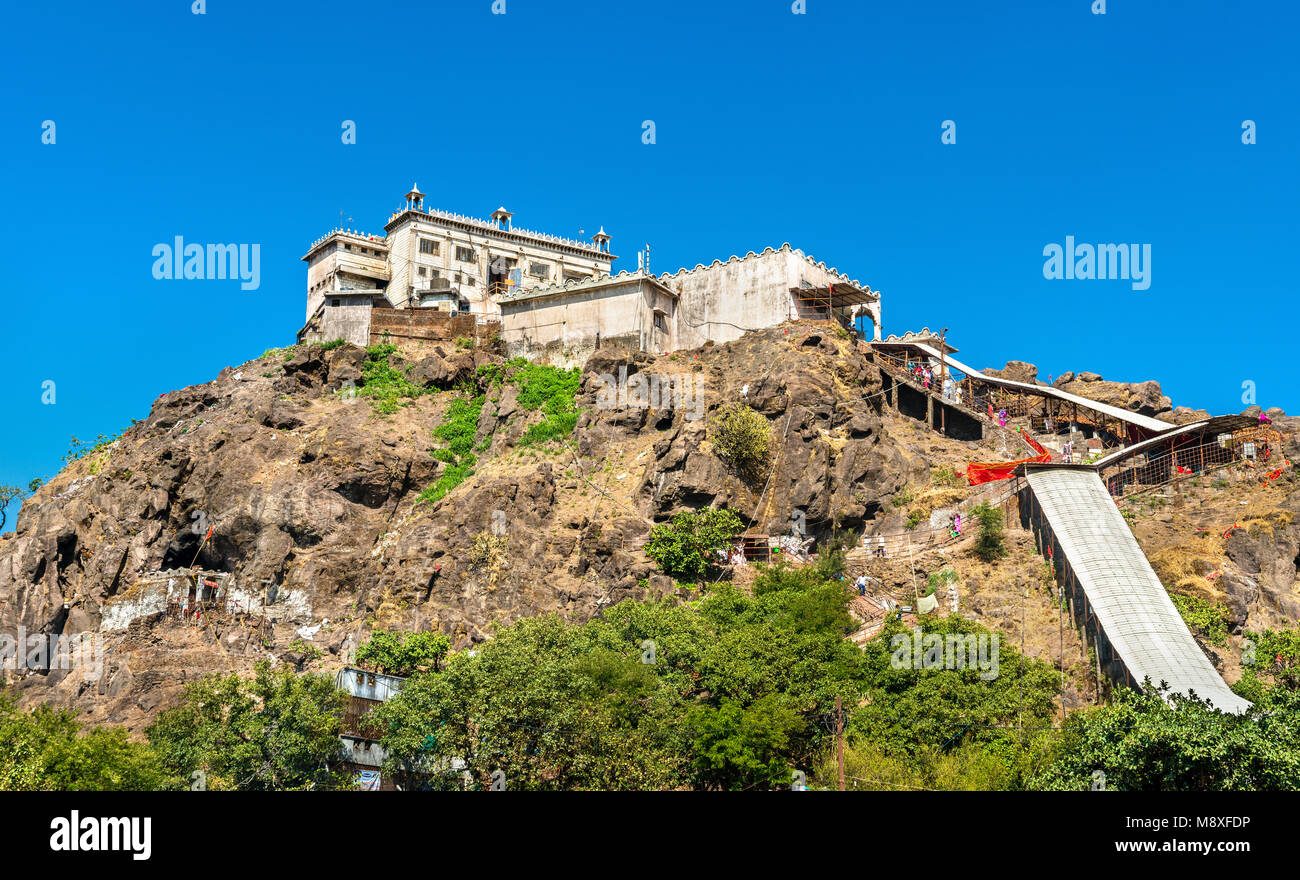 Kalika Mata Temple al vertice di Pavagadh Hill - nello Stato di Gujarat in India Foto Stock