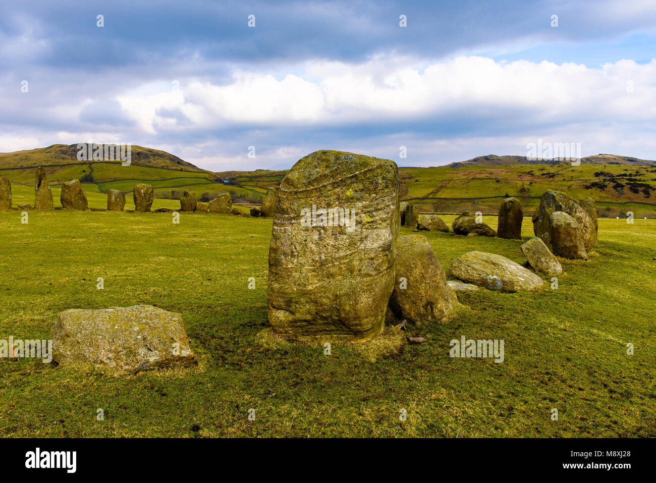 Swinside Stone Circle nell'angolo sud-ovest del Distretto del Lago Foto Stock