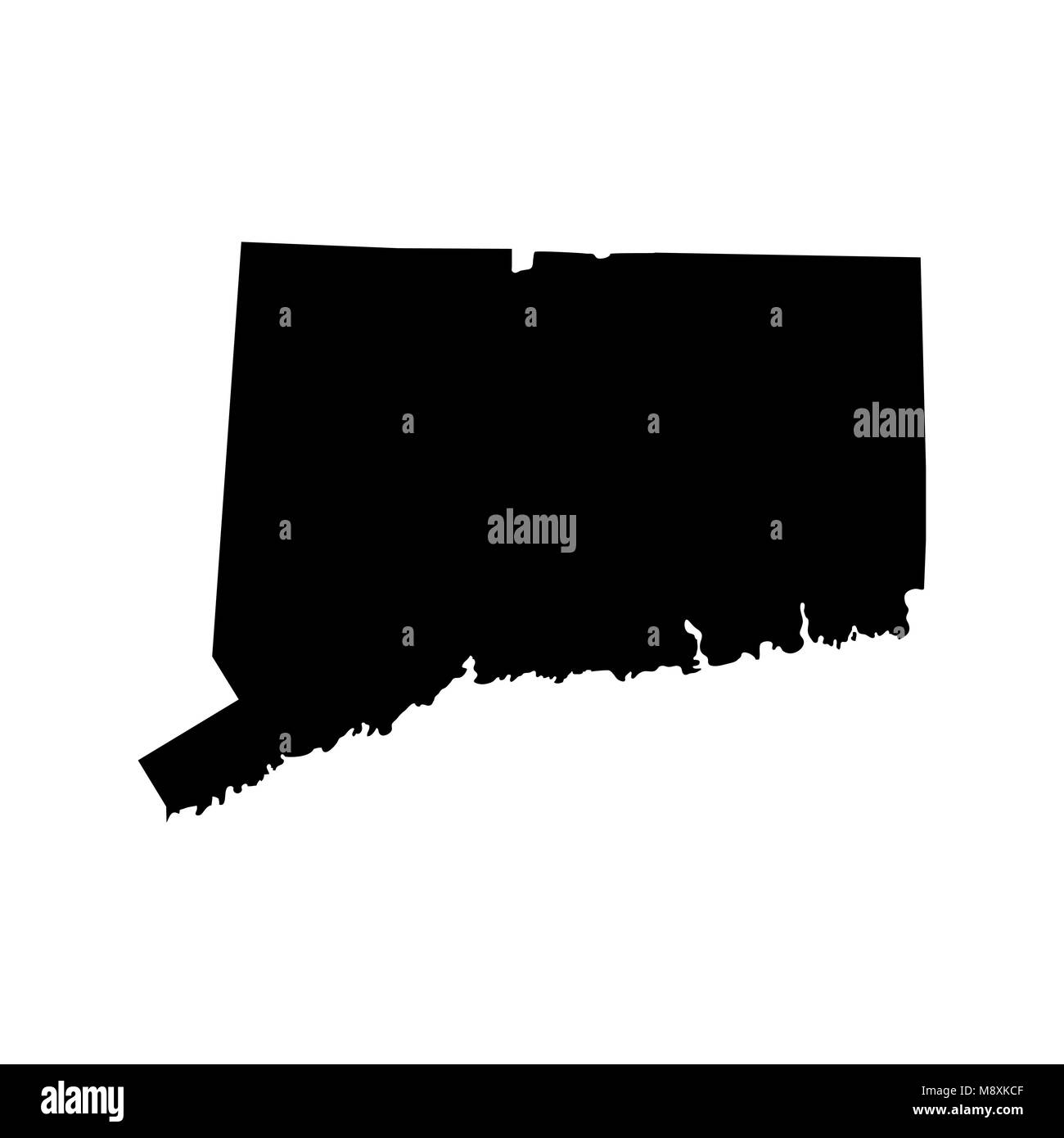 Mappa degli Stati Uniti Stato del Connecticut Illustrazione Vettoriale