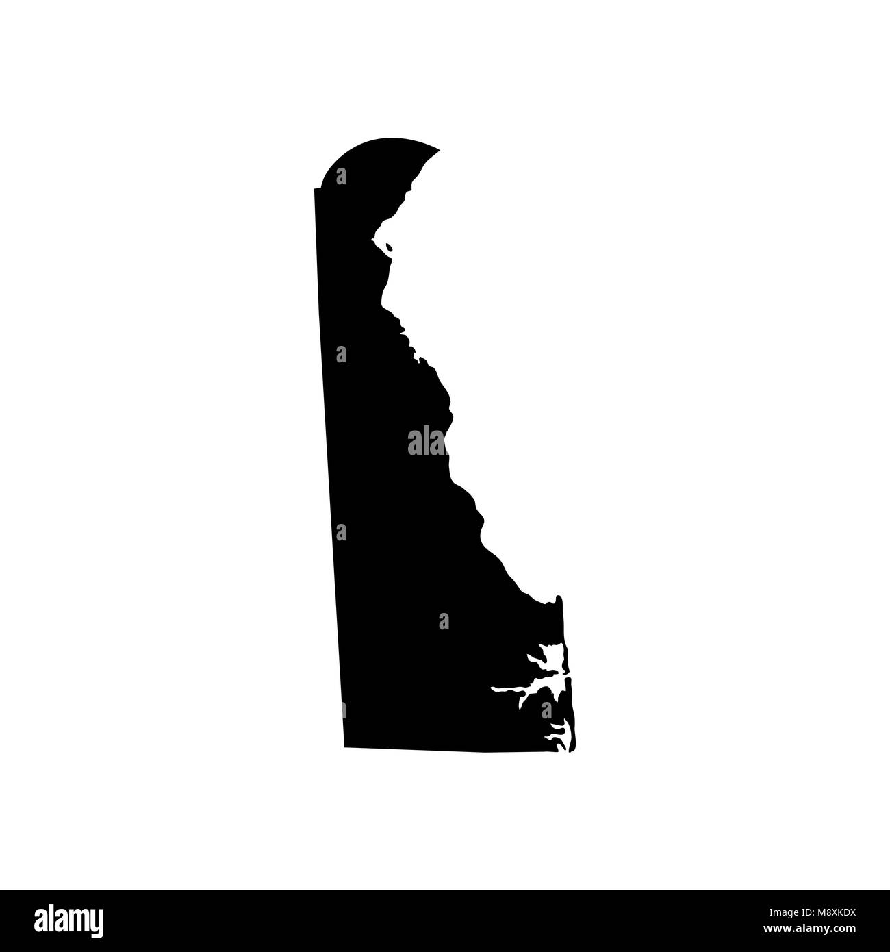 Mappa degli Stati Uniti Stato del Delaware Illustrazione Vettoriale