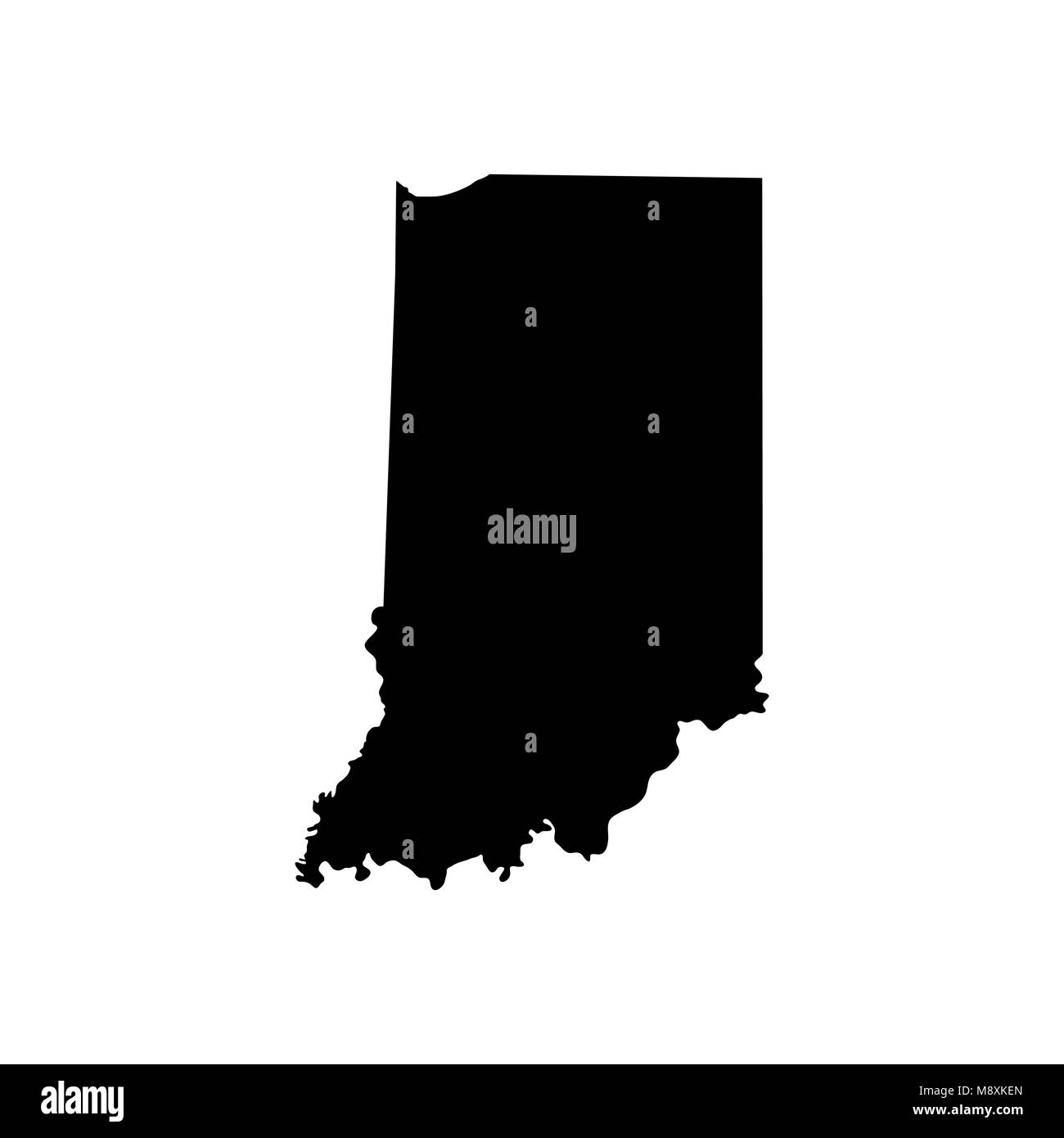 Mappa degli Stati Uniti stato dell'Indiana Illustrazione Vettoriale