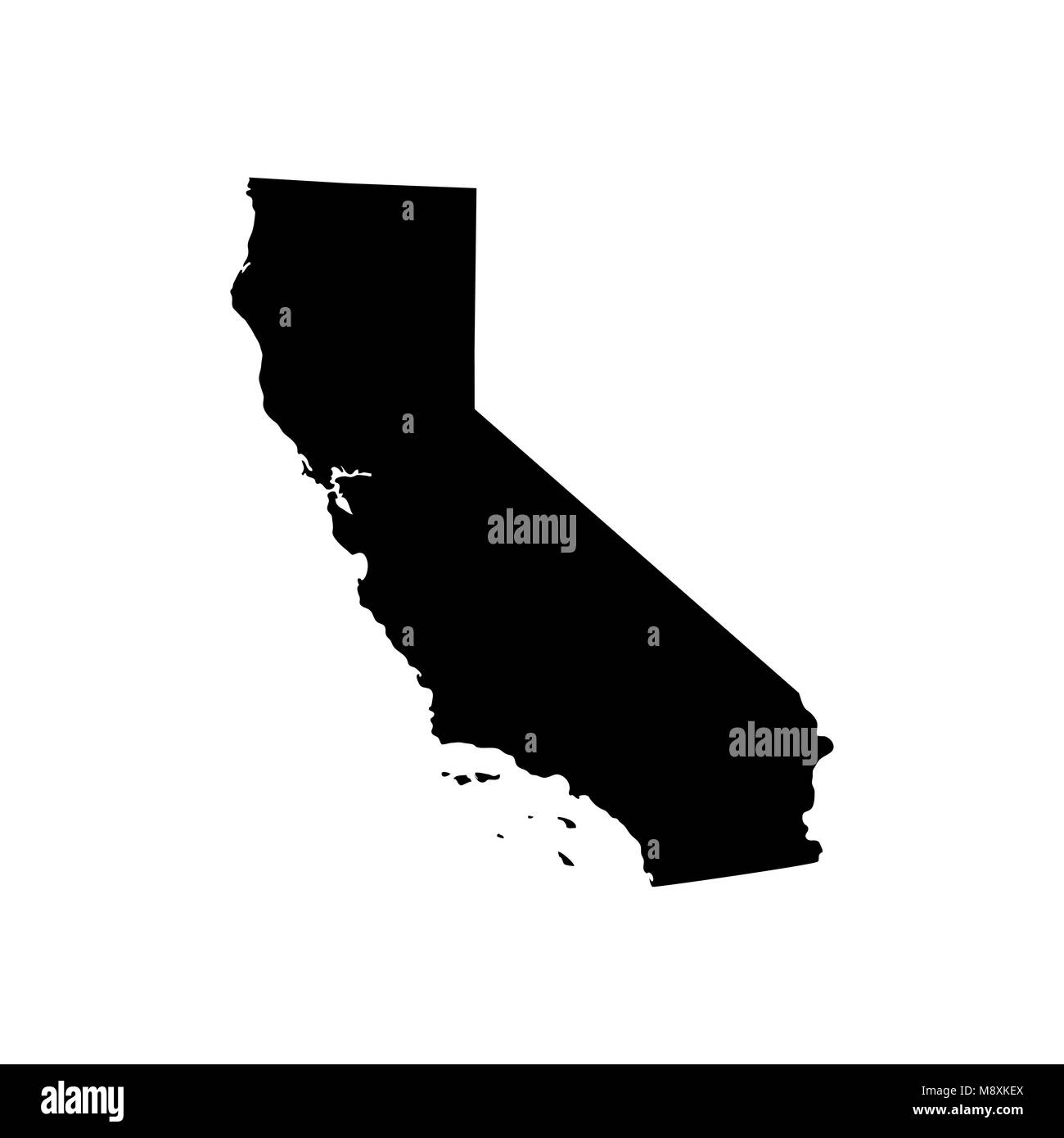 Mappa degli Stati Uniti Stato della California Illustrazione Vettoriale