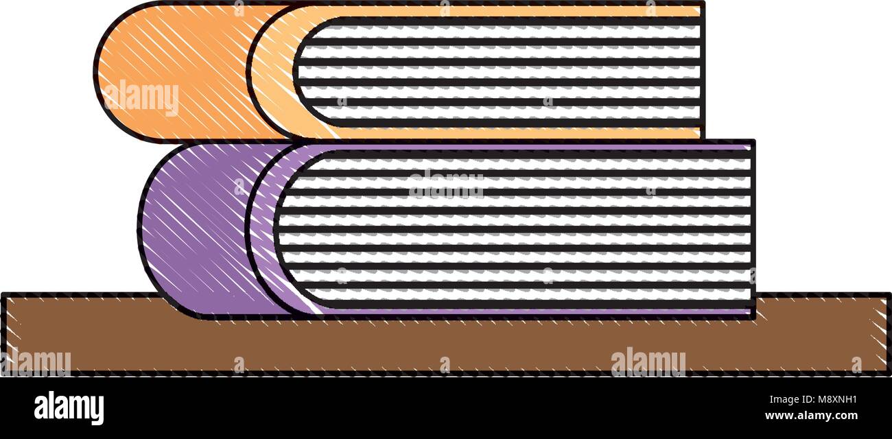 Due libri sul ripiano per saperne di leggere la letteratura Illustrazione Vettoriale