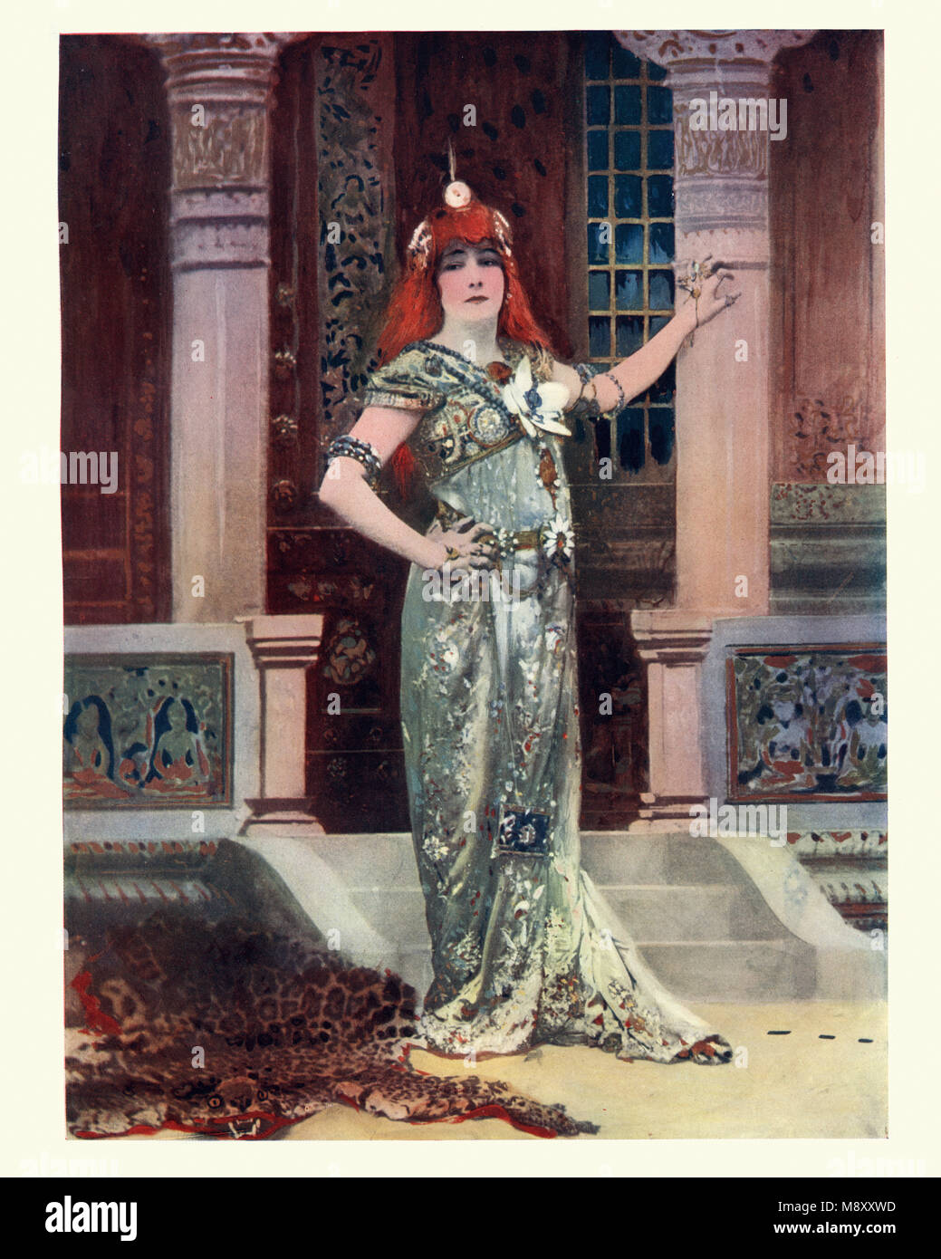 Victorian attrice Sarah Bernhardt come Iseyl, Sarah Bernhardt è stata una tappa francese attrice che ha recitato in alcuni dei più popolari giochi francesi del lat Foto Stock