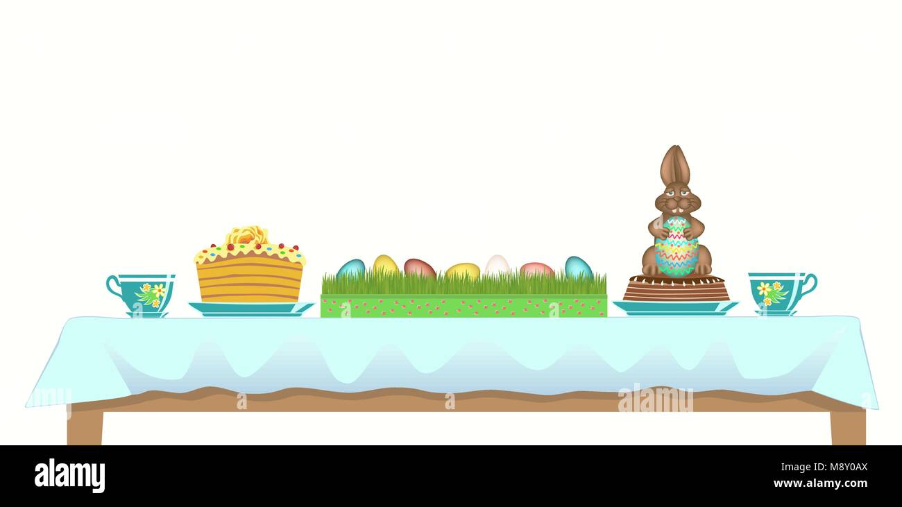 Servita tabella di Pasqua. Illustrazione Vettoriale