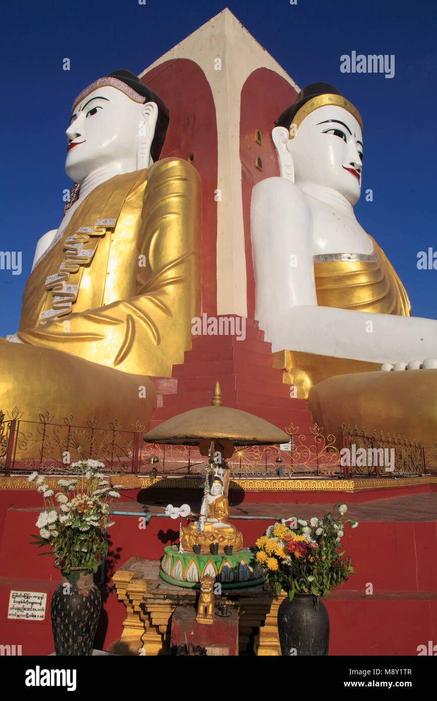 Myanmar Birmania, Bago, Kyaik Pun, statue di Buddha, Foto Stock