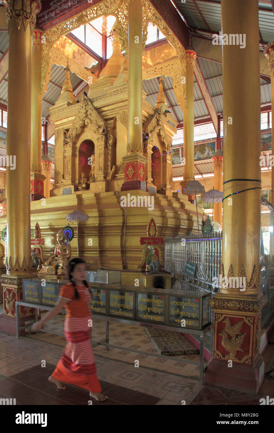 Myanmar Birmania, Bago, Hintha Gon Pagoda, interno, Foto Stock