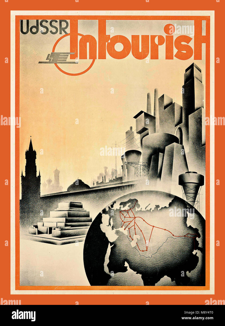 1935 Intourist Poster Vintage per Mosca Russia Foto Stock