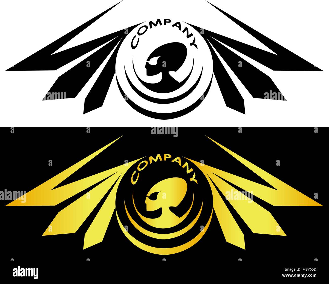 Gli alieni circondato da ali e iscrizione alien logo Illustrazione Vettoriale