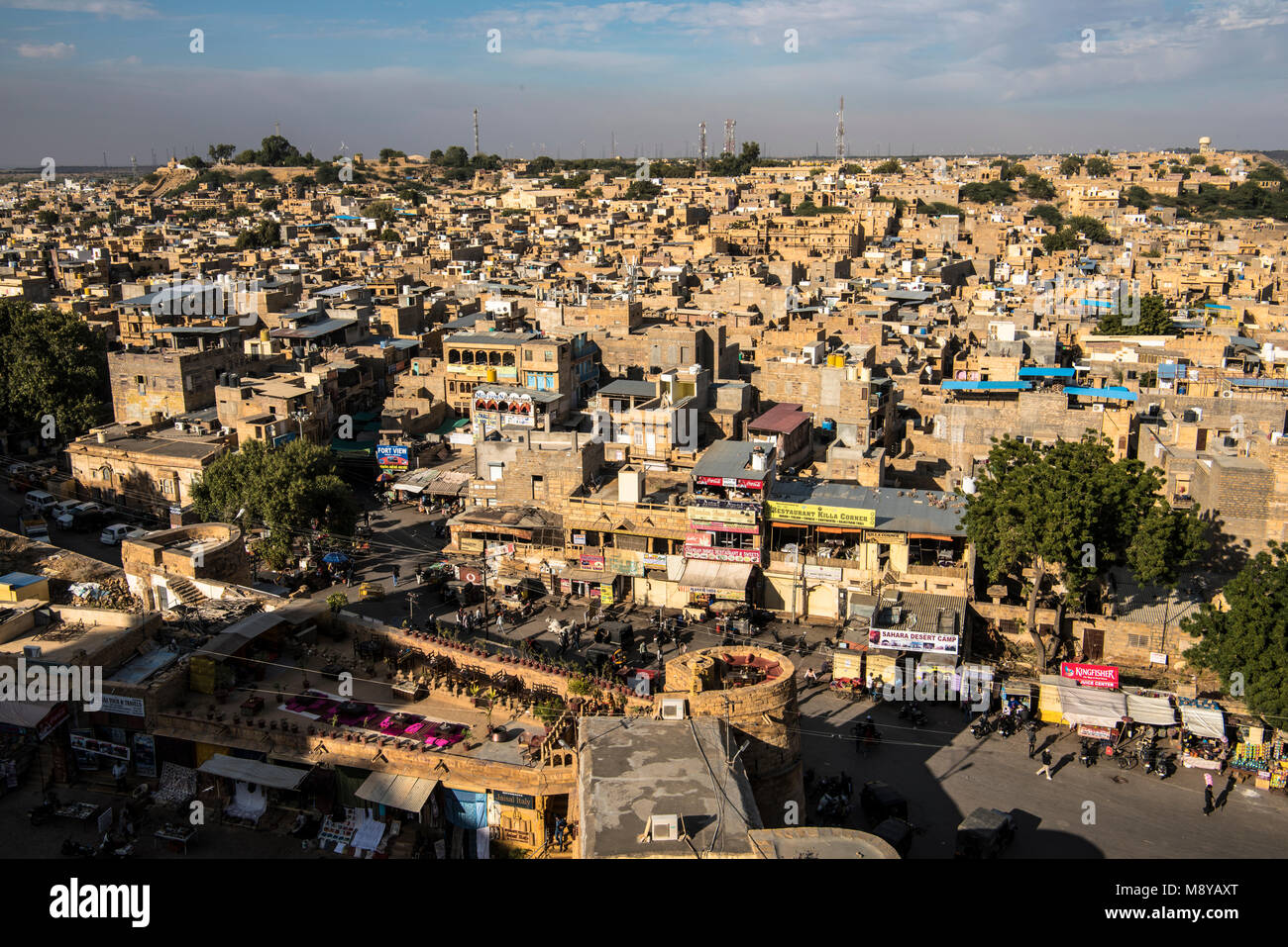 INDIA RAJASTHAN Jaisalmer. Vista città Foto Stock