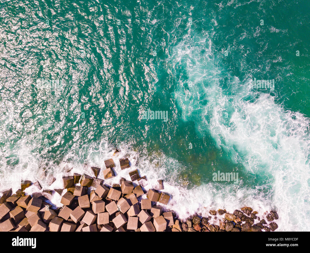 Antenna bellissima vista del mare Spagna Foto Stock