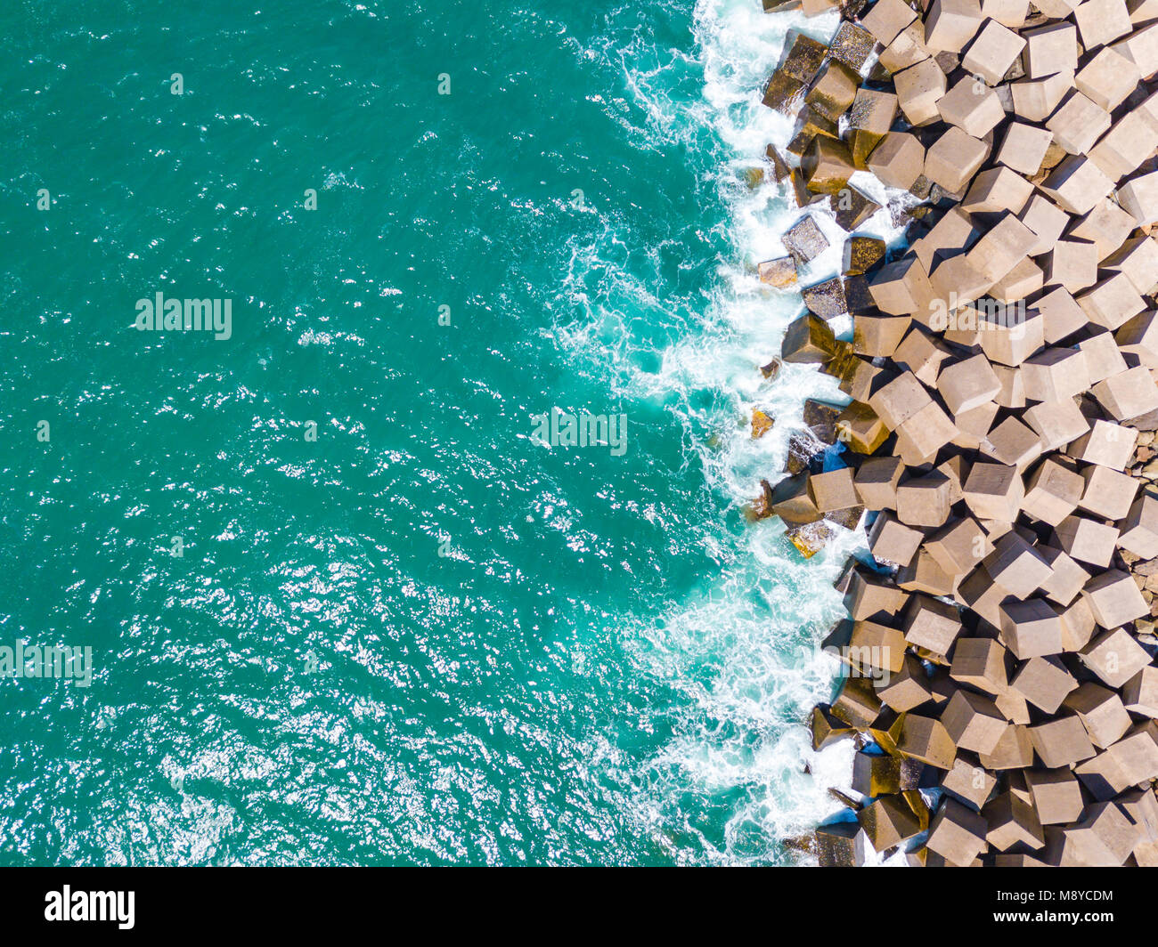 Antenna bellissima vista del mare Spagna Foto Stock