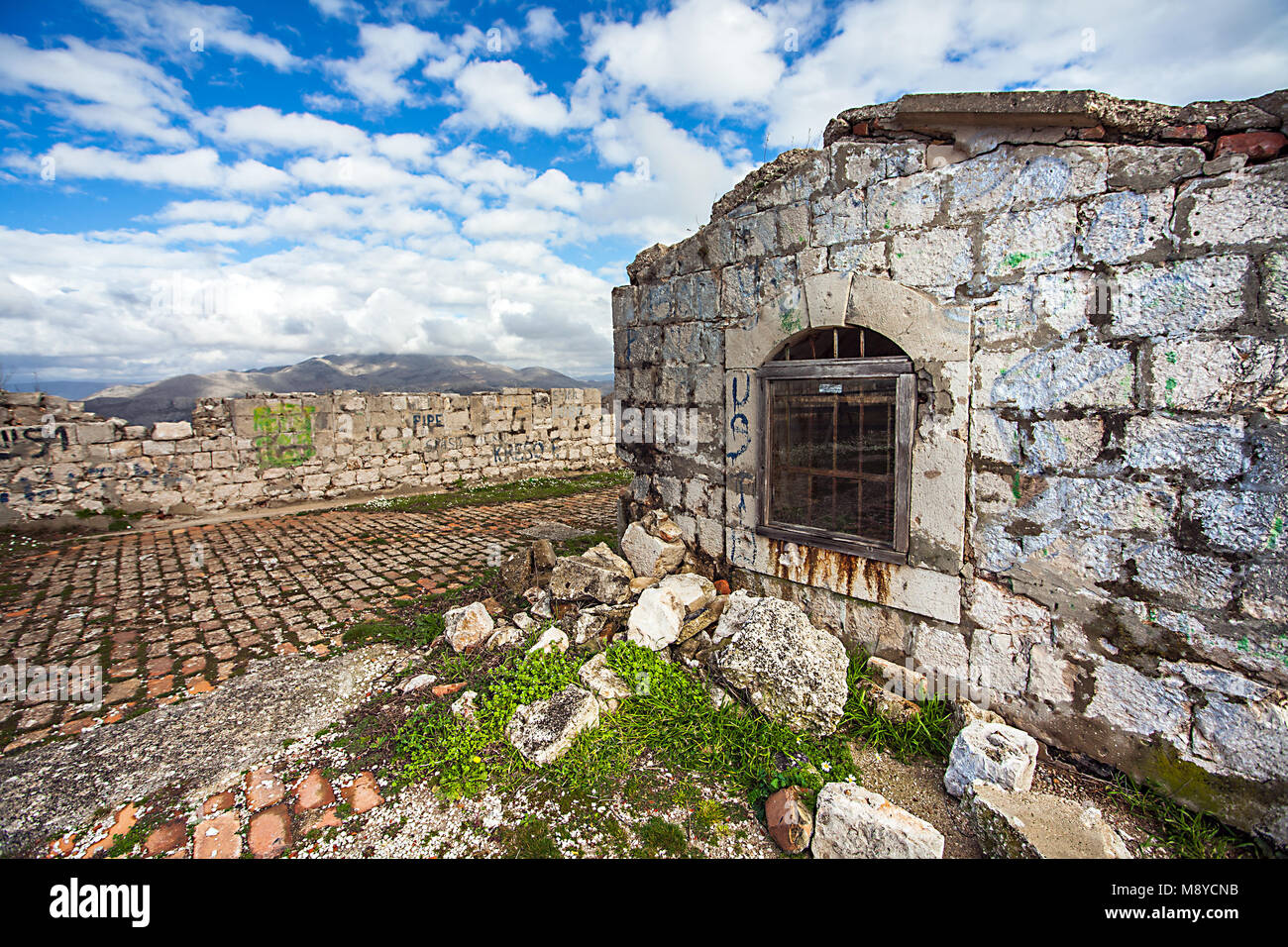 Fort Imperjal sul monte Srd a Dubrovnik Croazia Foto Stock