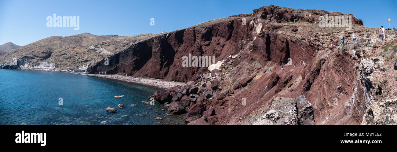 La Spiaggia Rossa Sull Isola Di Santorini Mare Mediterraneo