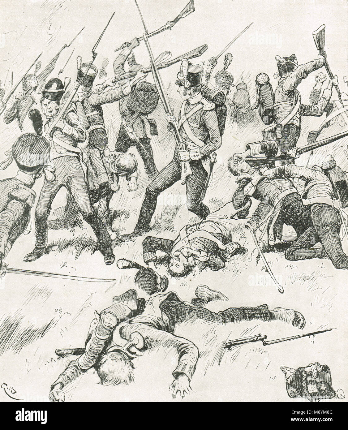 Mano a mano a combattere la battaglia di Talavera, 27-28 Luglio 1809 Foto Stock