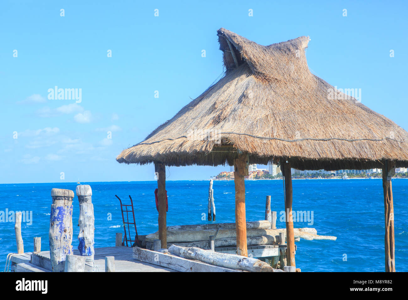 Splendido paesaggio della spiaggia di Cancun, Messico a Playa Tortugas Foto Stock
