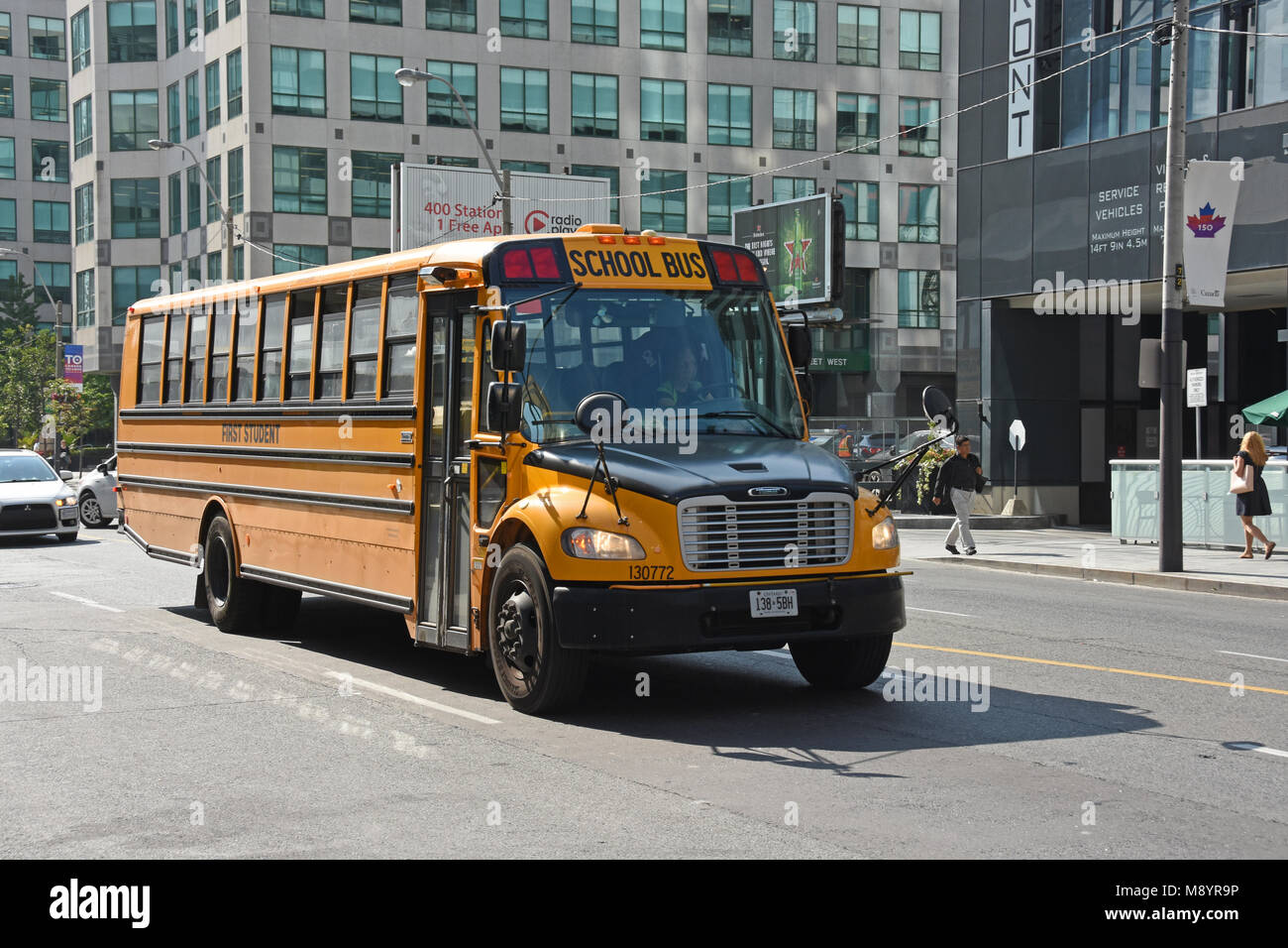 Scuola bus a Toronto in Canada Foto Stock