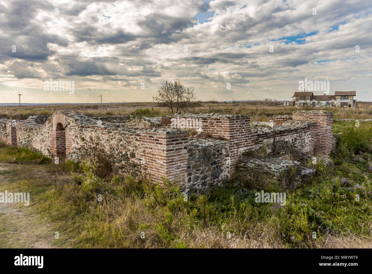 Resti della fortezza romana Histria, Romania Foto Stock