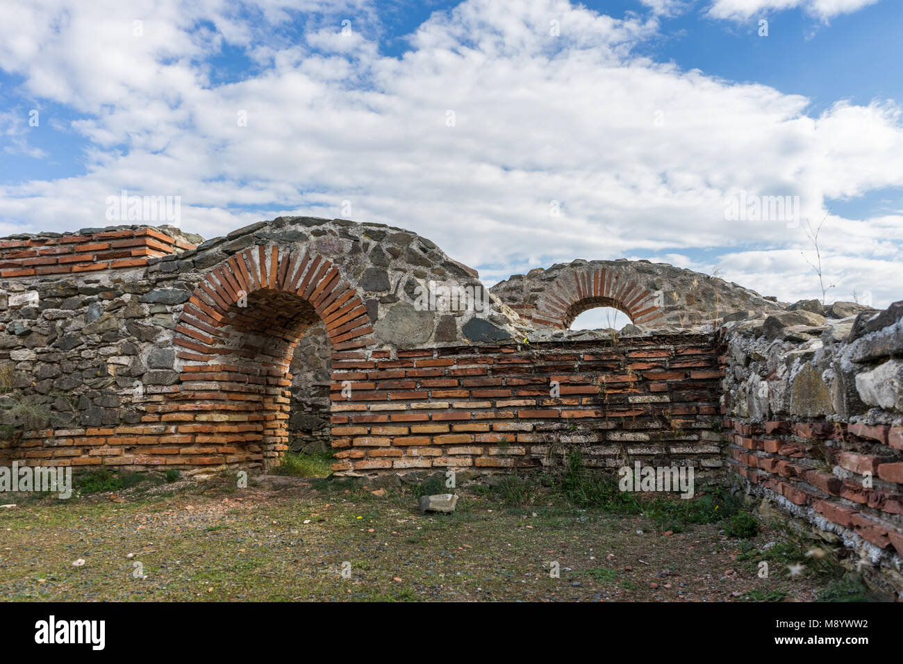 Resti della fortezza romana Histria, Romania Foto Stock