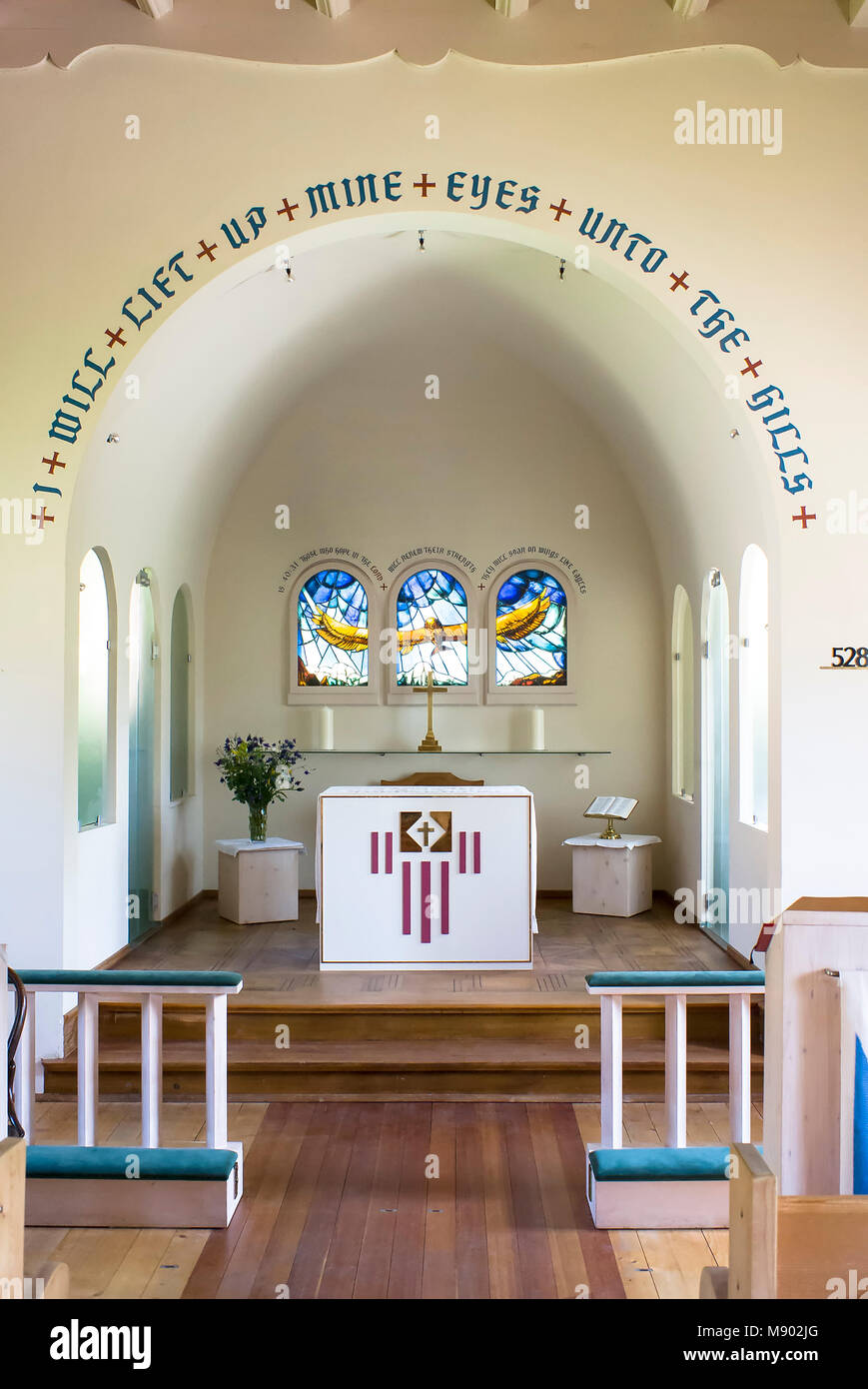 Interno del San Bernardo chiesa Anglicana nel villaggio di Wengen Oberland Bernese svizzera Foto Stock