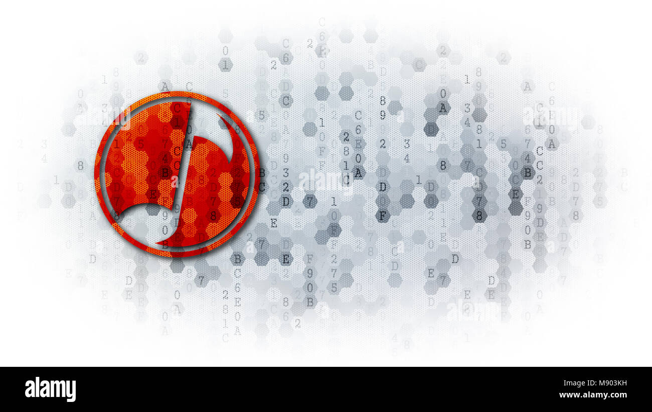 Musicoin - Segno su pixel dello sfondo. Foto Stock
