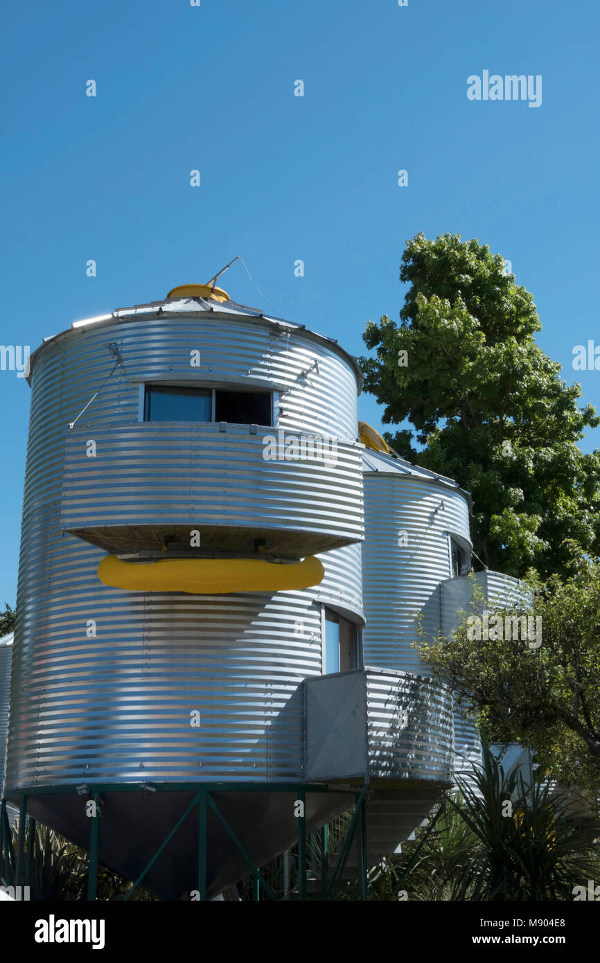 Convertito Silo alloggi vacanze Isola del Sud della Nuova Zelanda Silostay Foto Stock