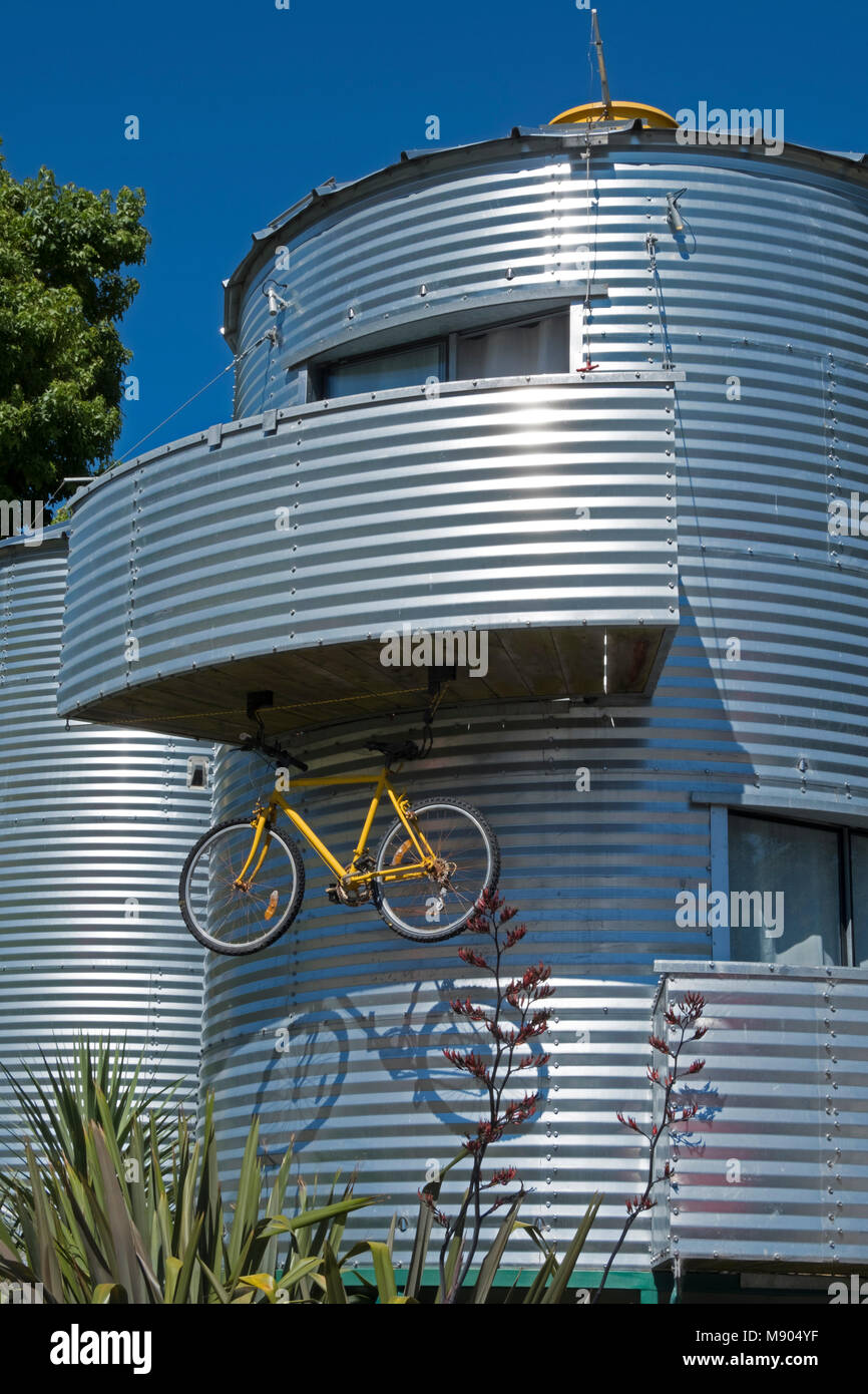 Convertito Silo alloggi vacanze Isola del Sud della Nuova Zelanda Silostay Foto Stock