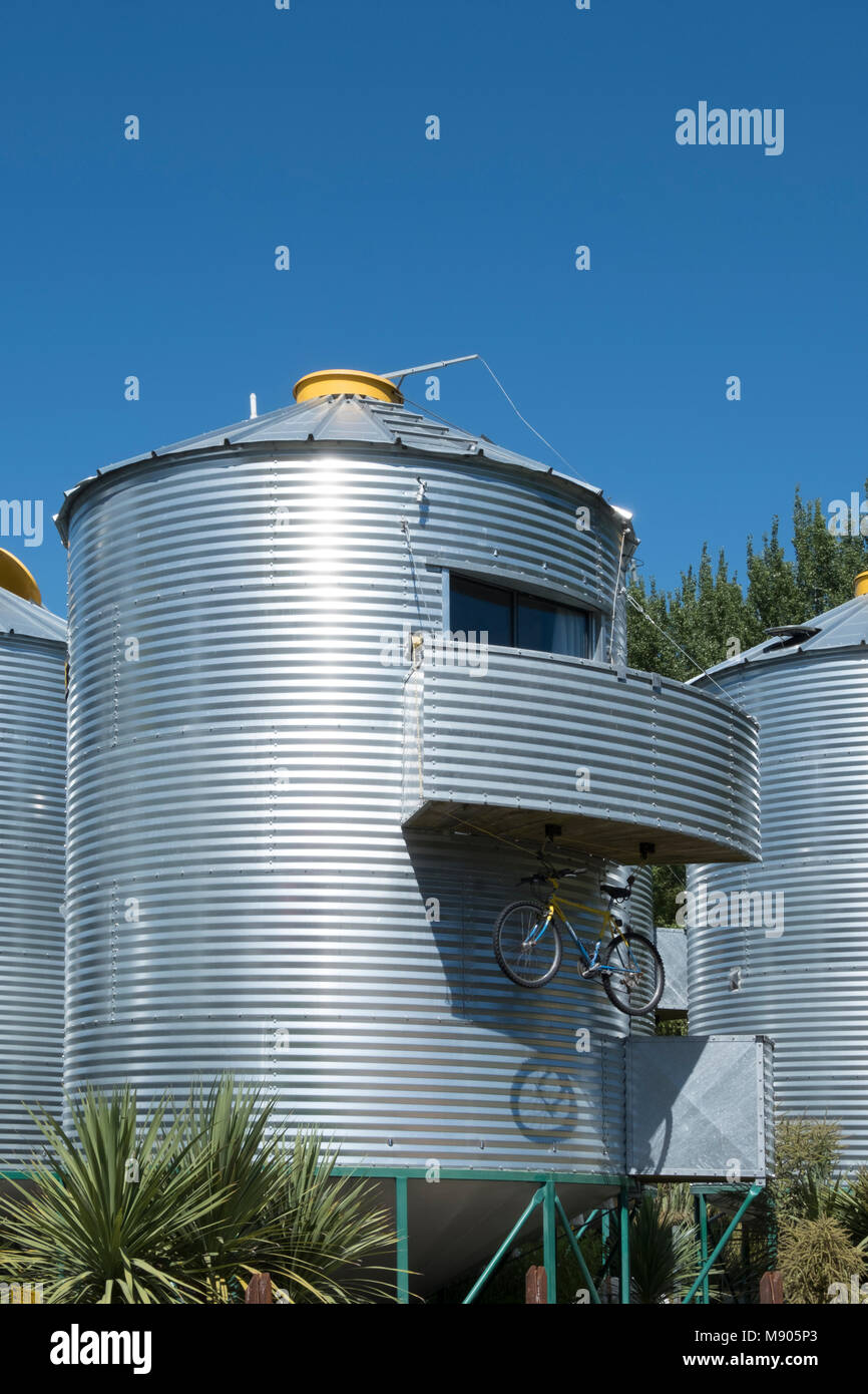 Convertito Silo alloggi vacanze Isola del Sud della Nuova Zelanda Silostay Foto Stock