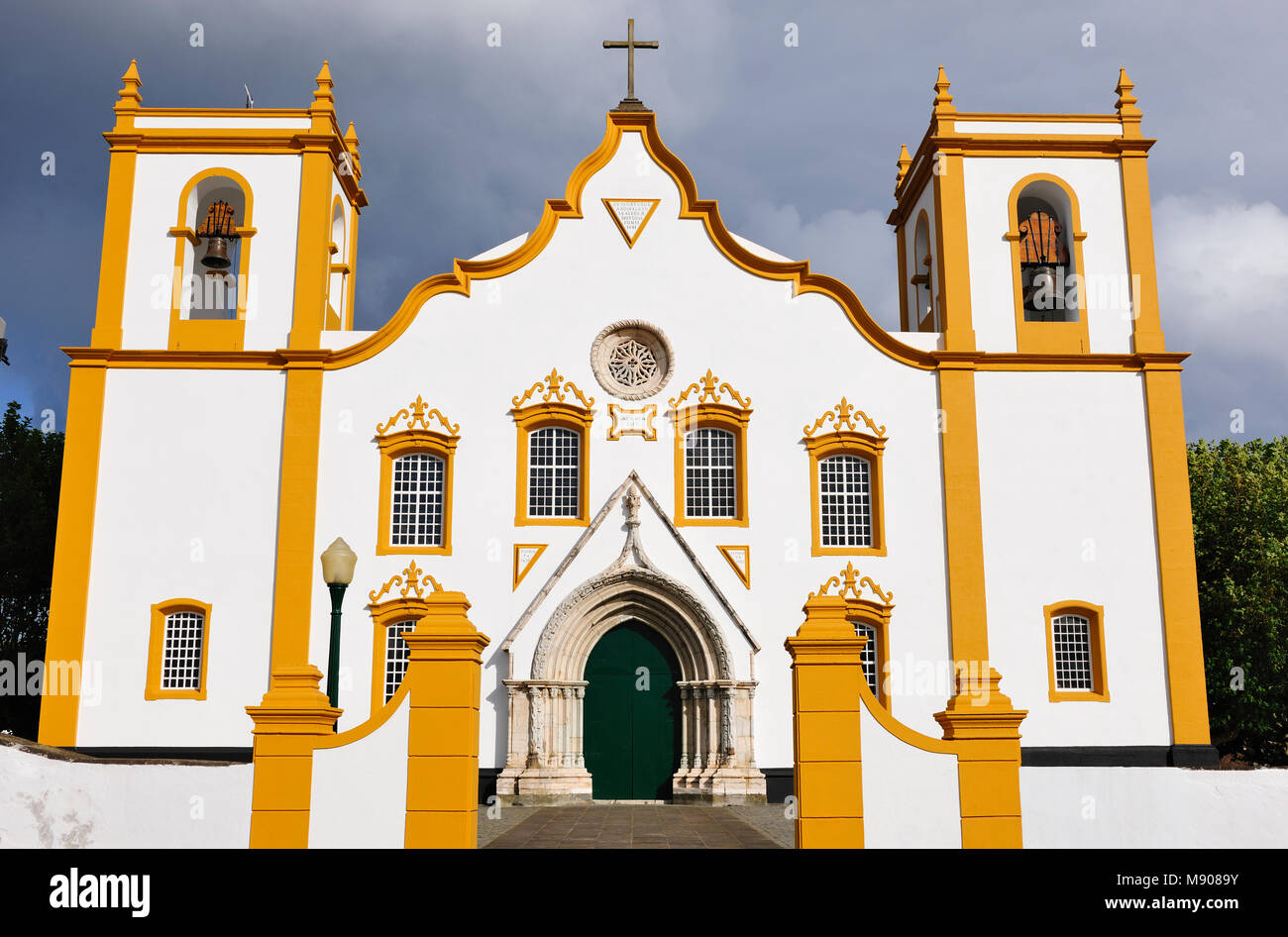 Santa Cruz Motherchurch, Praia da Vitória. São Miguel, isole Azzorre. Portogallo Foto Stock
