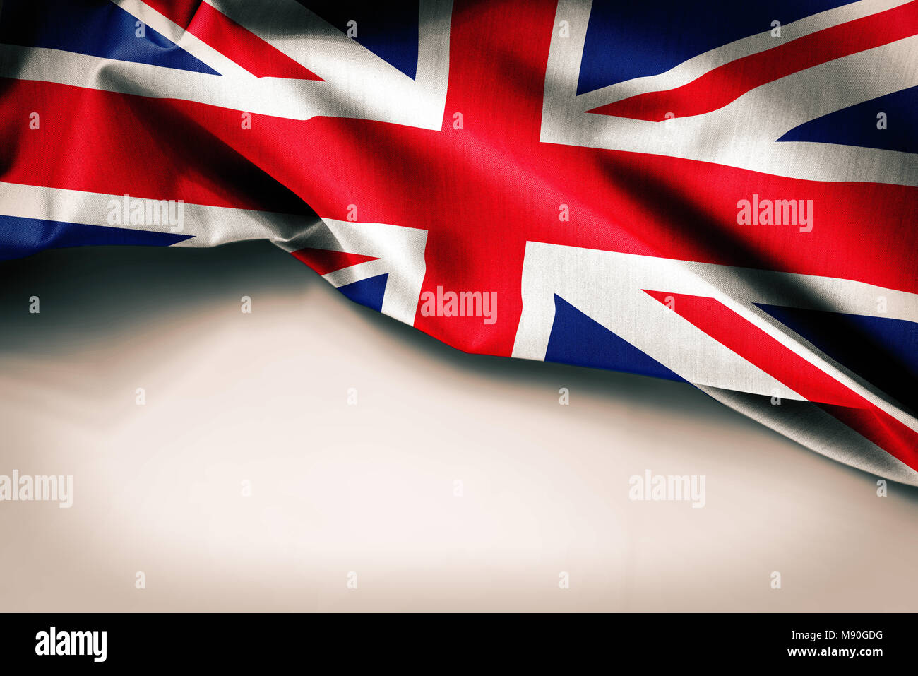 Bandiera britannica su sfondo semplice Foto Stock
