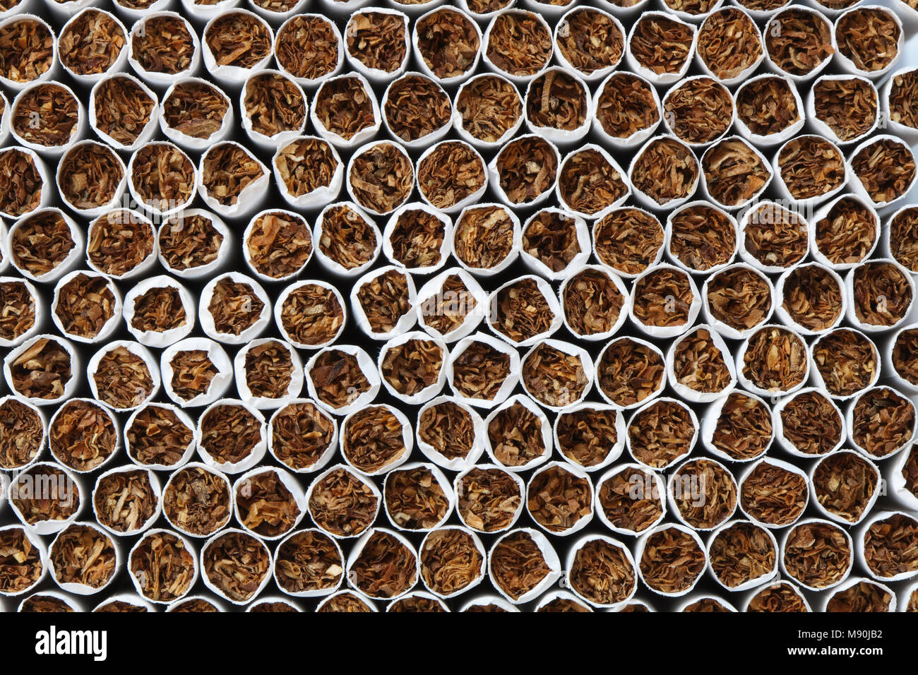 Sfondo costituito dal sacco di sigarette. Extreme closeup Foto Stock