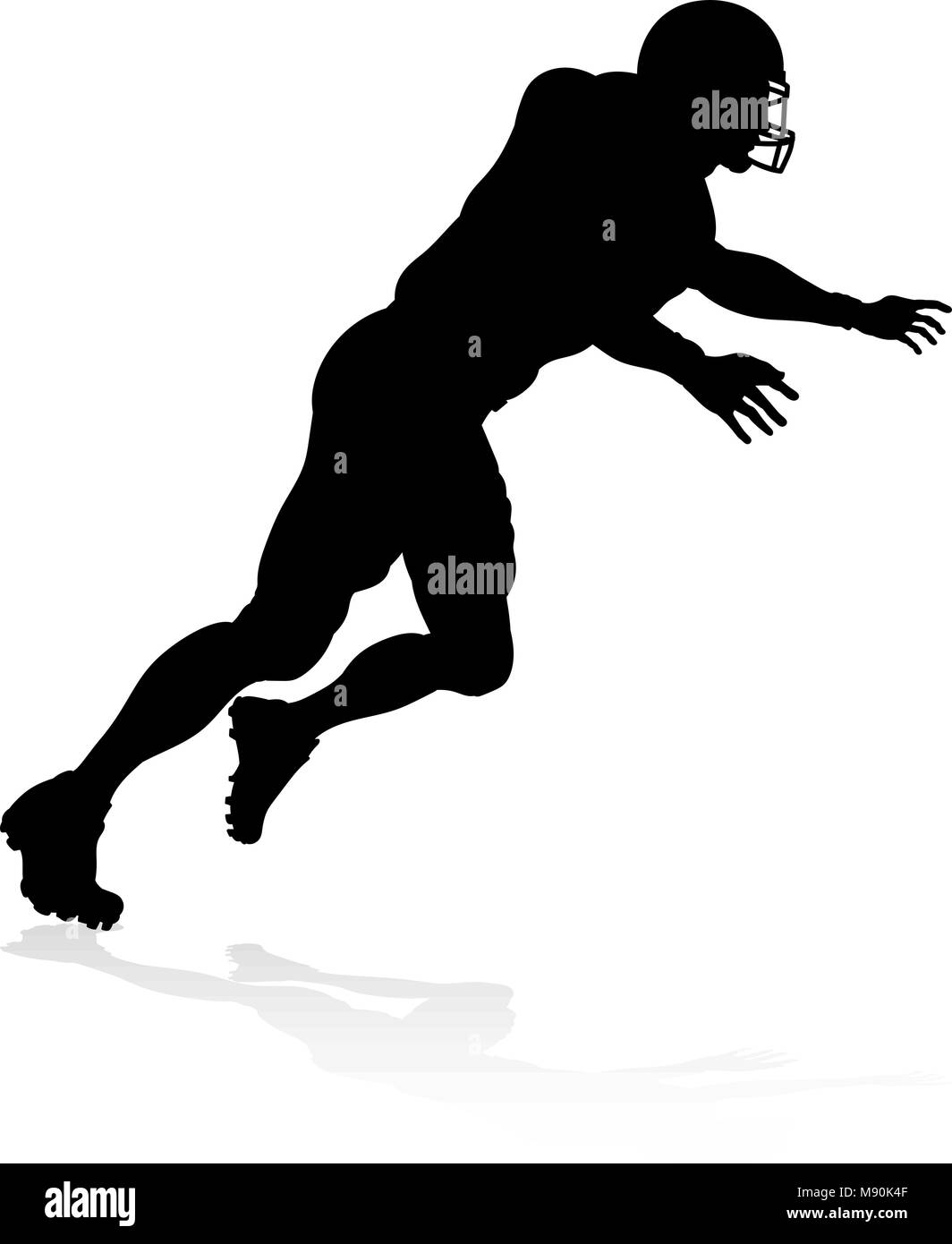 Giocatore di Football Americano Silhouette Illustrazione Vettoriale