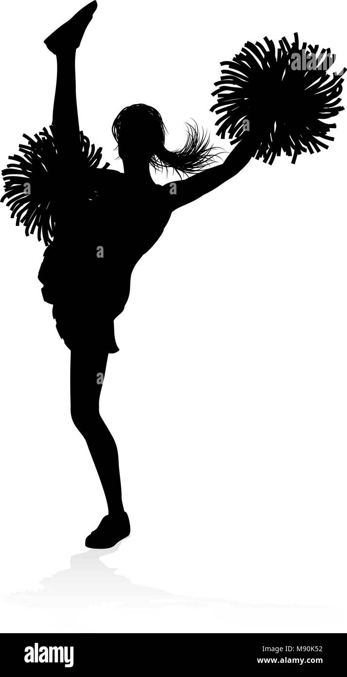 Silhouette Cheerleader Illustrazione Vettoriale