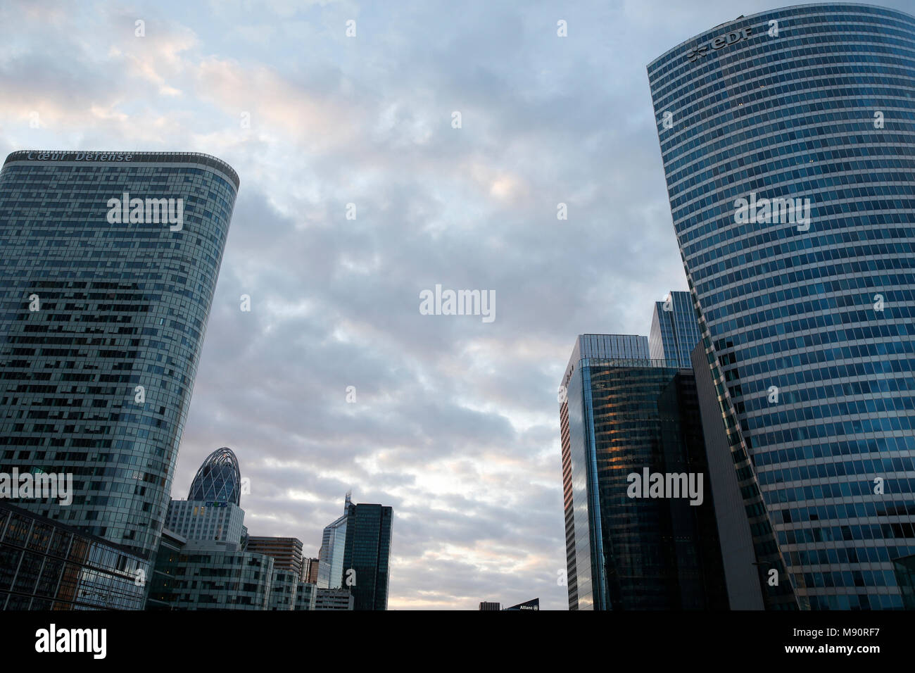 Immobili nel quartiere degli affari La Defense, Francia. Foto Stock