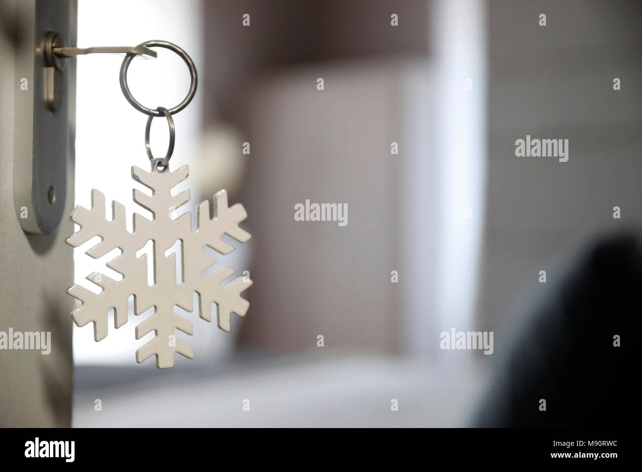 In una stanza di albergo serratura e chiave. Foto Stock